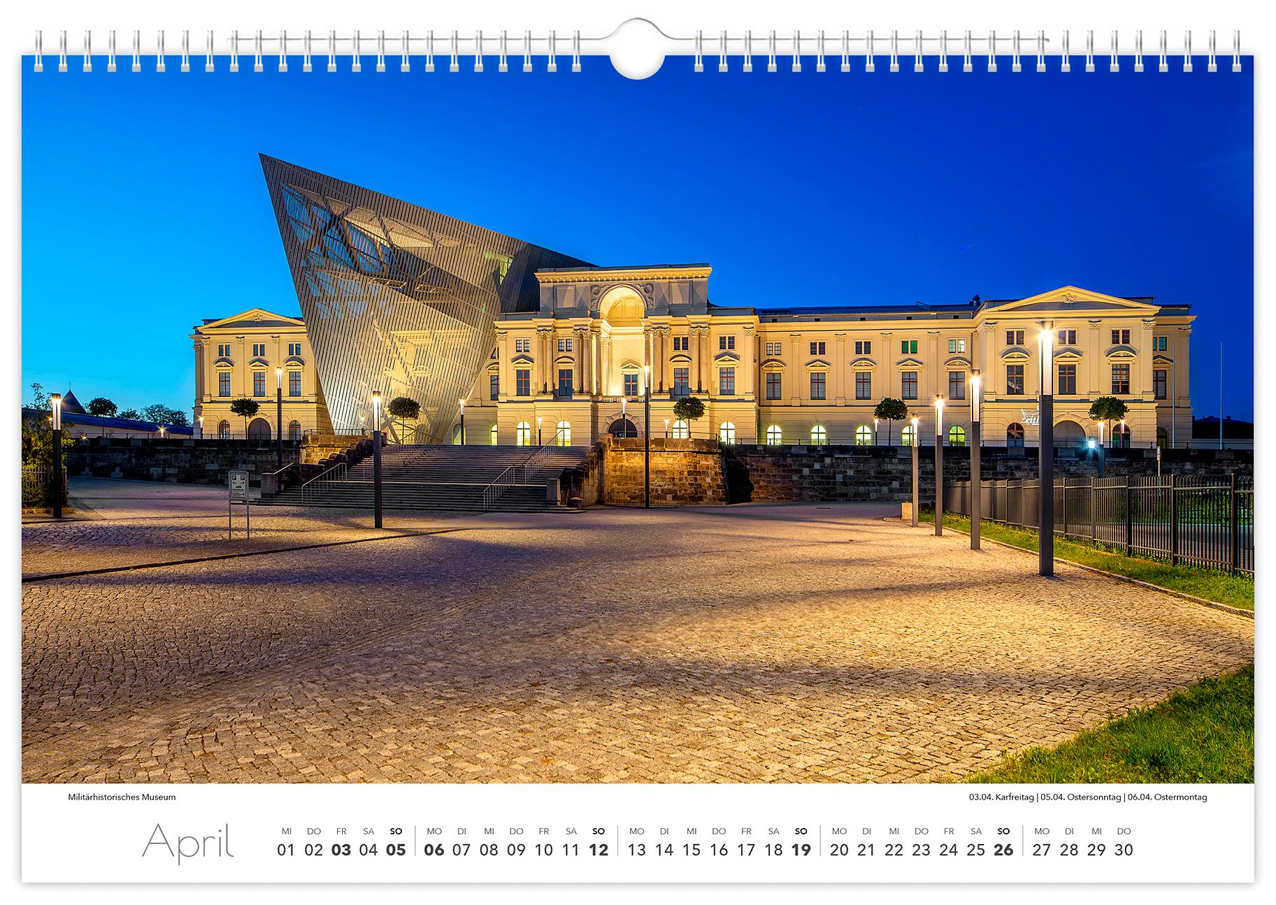 Beispielinhalt (Bild) Kalender Dresden Elbflorenz 2026