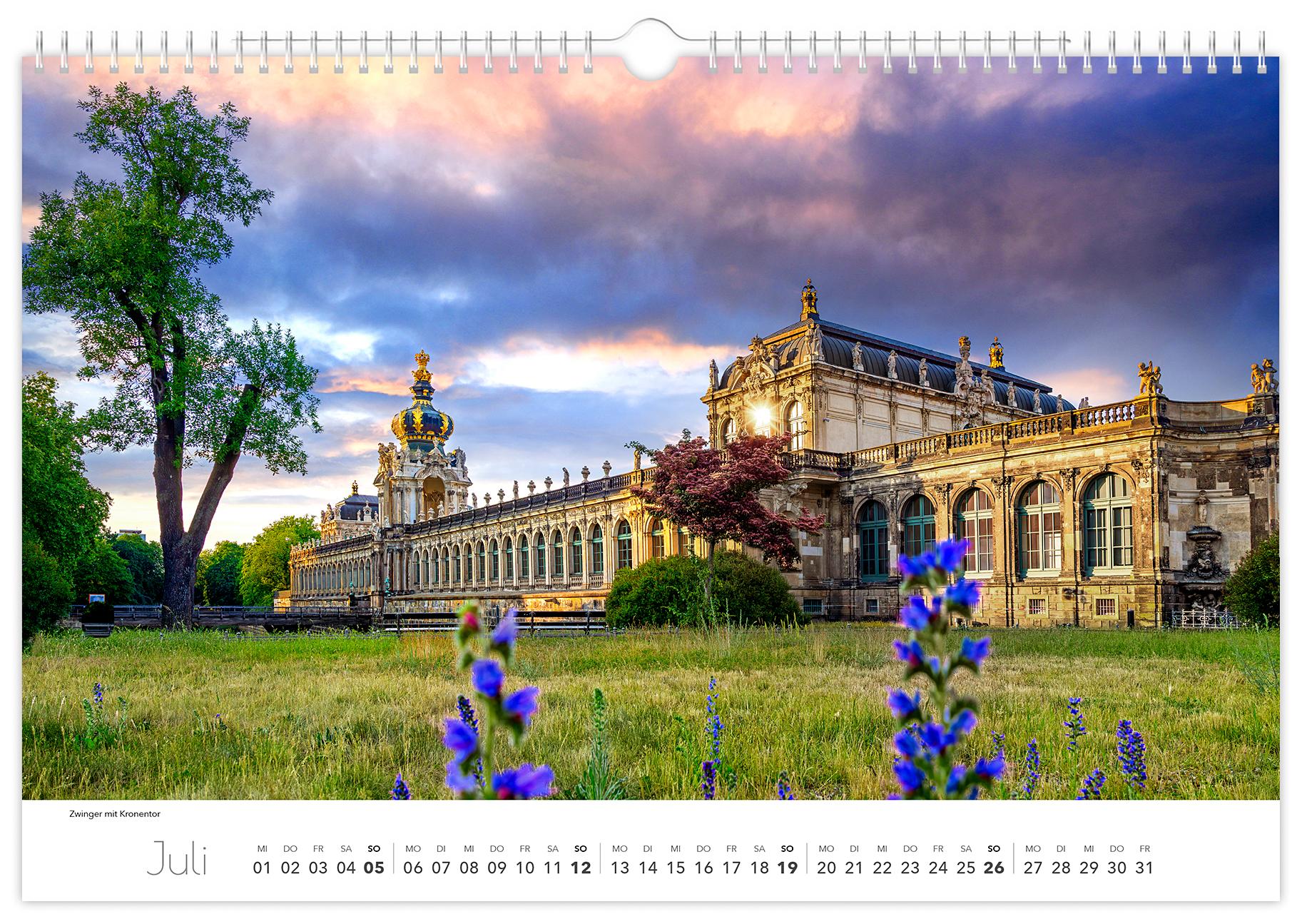 Beispielinhalt (Bild) Kalender Dresden Elbflorenz 2026