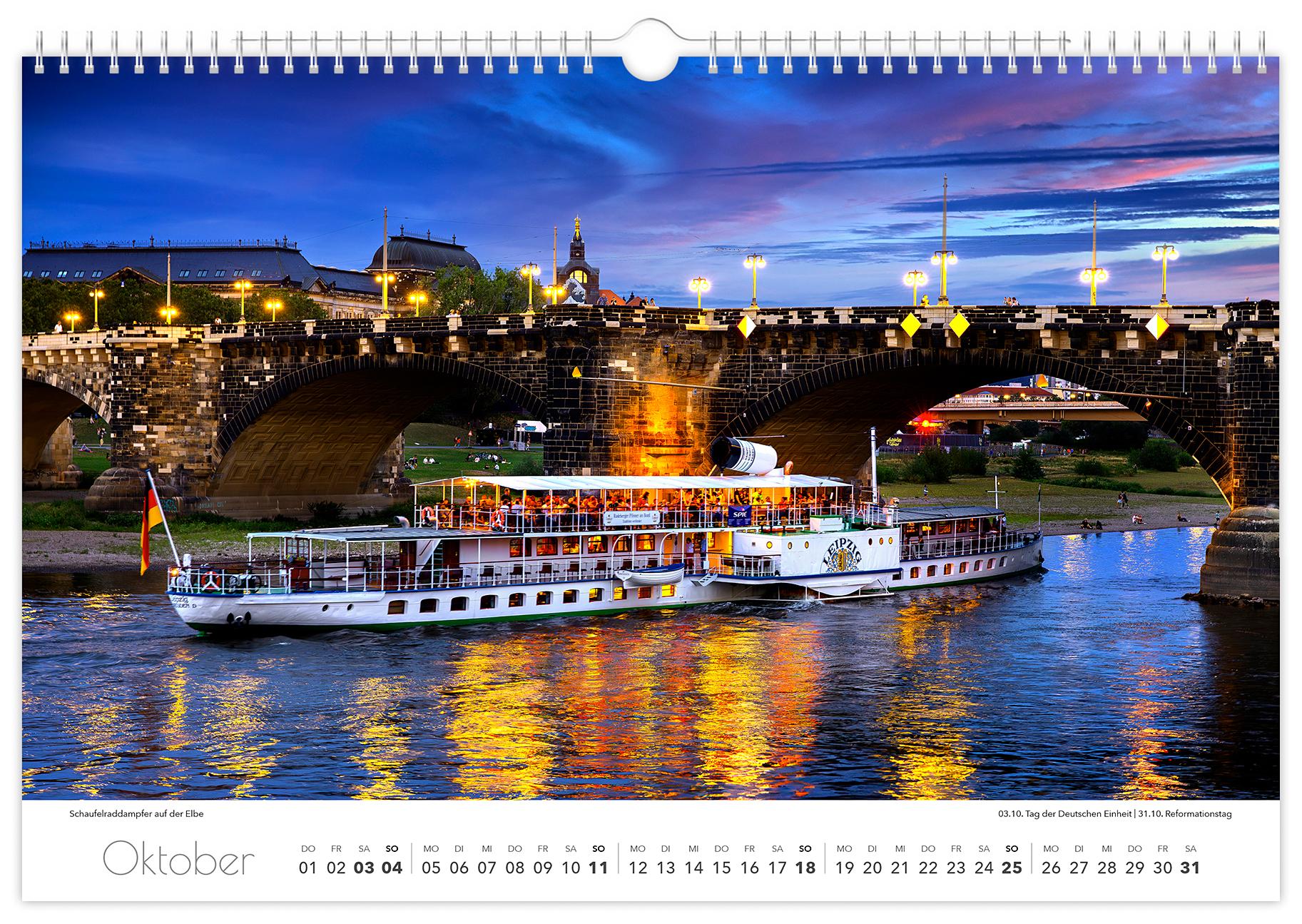 Beispielinhalt (Bild) Kalender Dresden Elbflorenz 2026