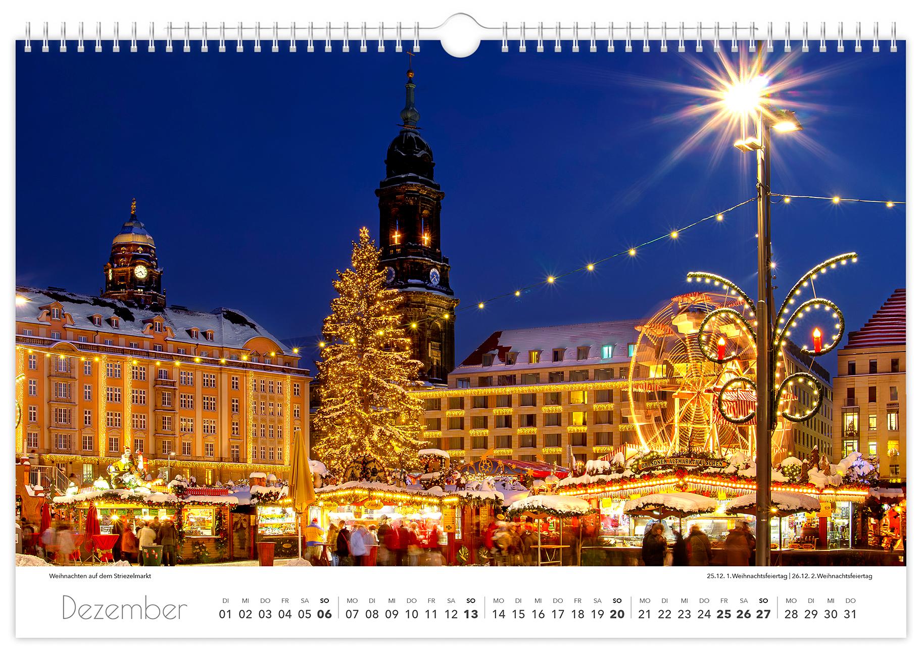 Beispielinhalt (Bild) Kalender Dresden Elbflorenz 2026