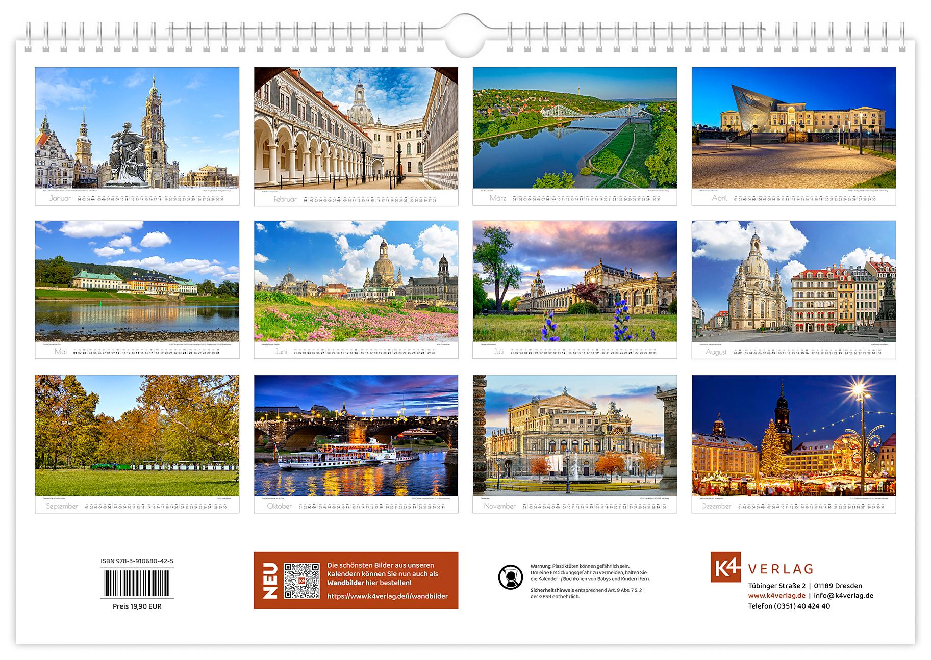 Beispielinhalt (Bild) Kalender Dresden Elbflorenz 2026