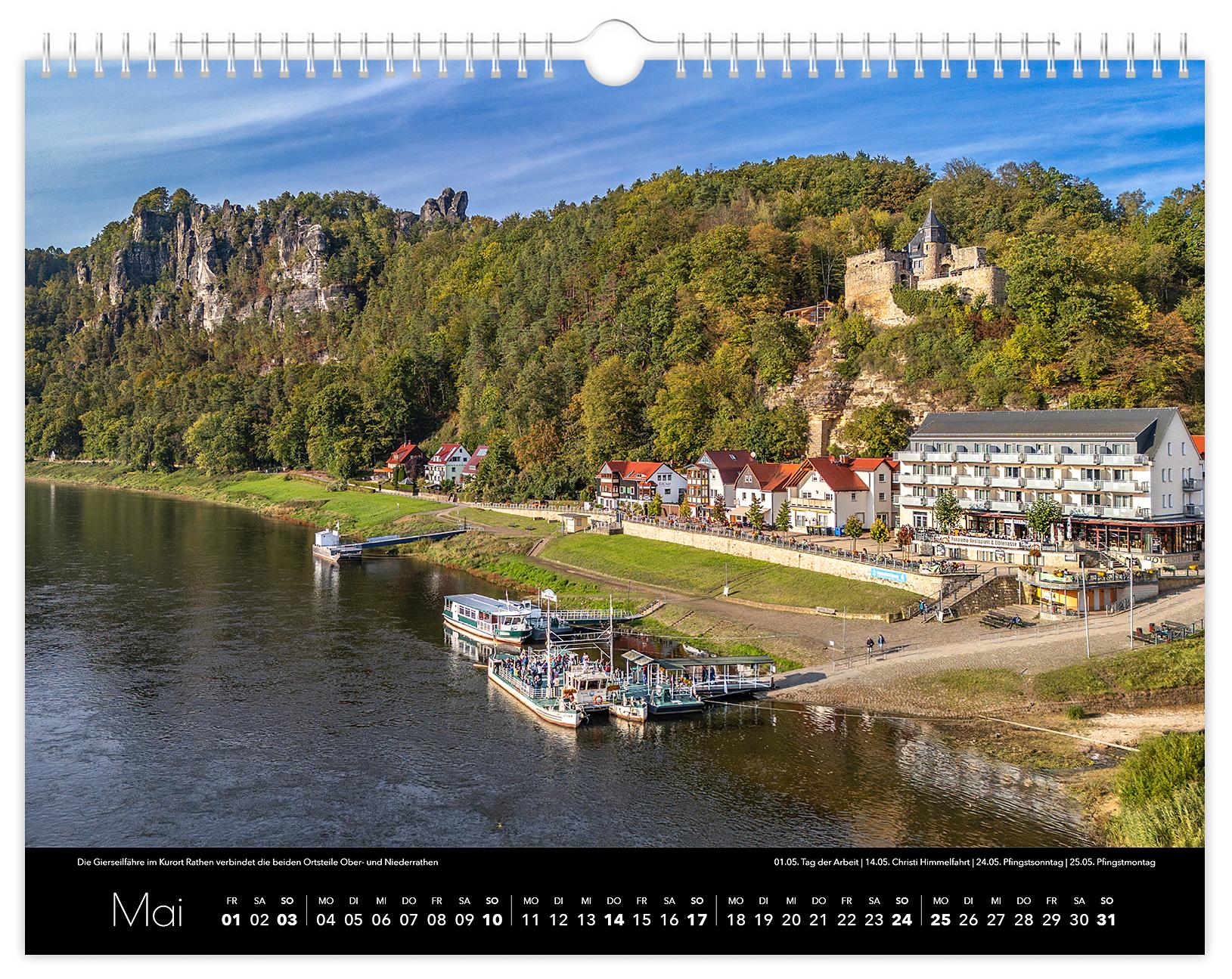 Beispielinhalt (Bild) Kalender Sächsische Schweiz 2026