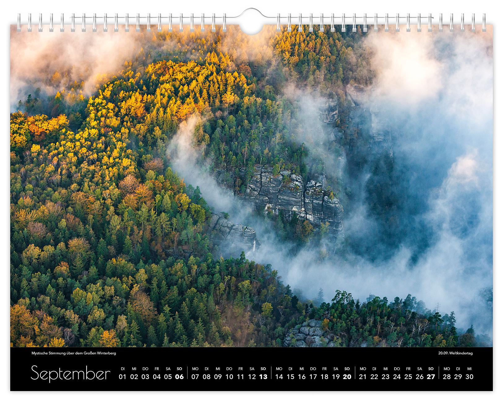 Beispielinhalt (Bild) Kalender Sächsische Schweiz 2026