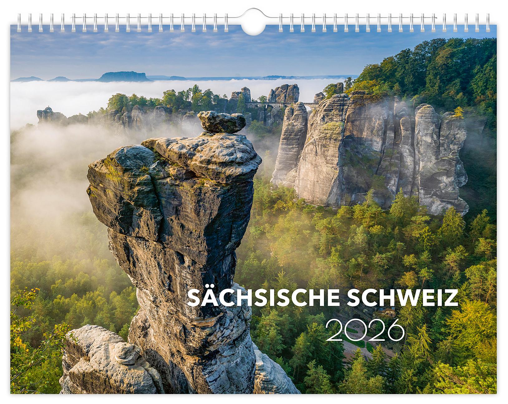 Vorderes Coverbild Kalender Sächsische Schweiz 2026
