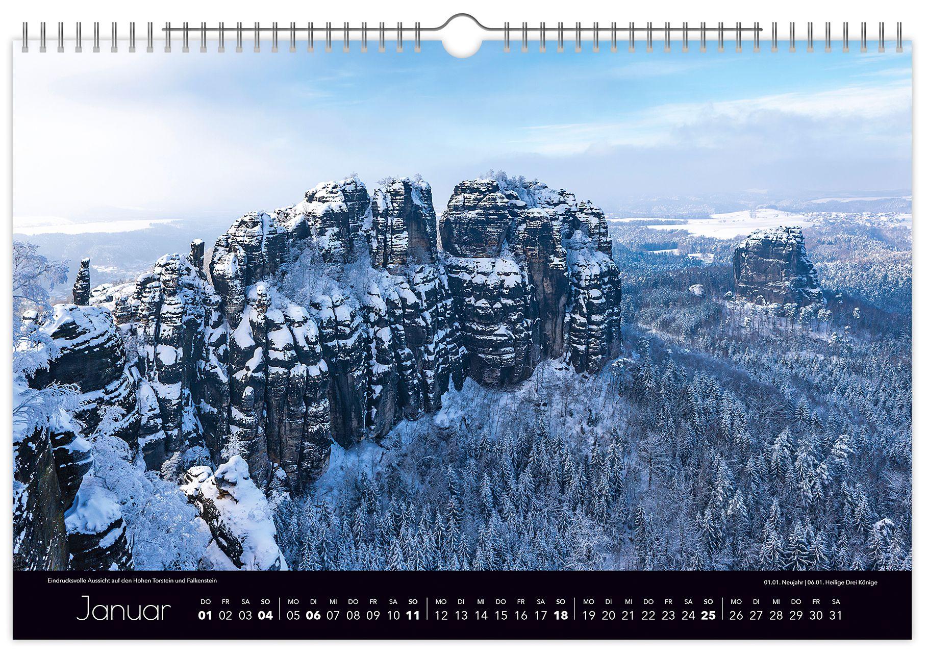 Beispielinhalt (Bild) Kalender Faszinierende Sächsische Schweiz 2026