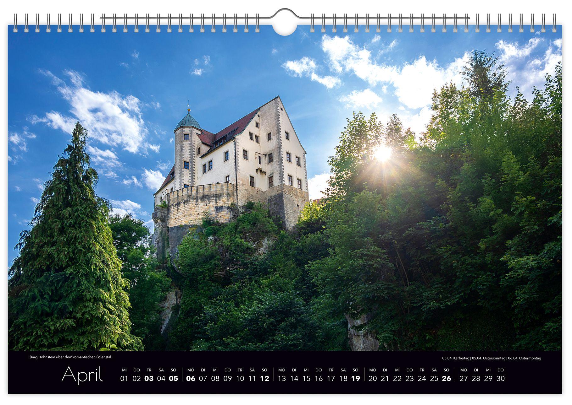 Beispielinhalt (Bild) Kalender Faszinierende Sächsische Schweiz 2026