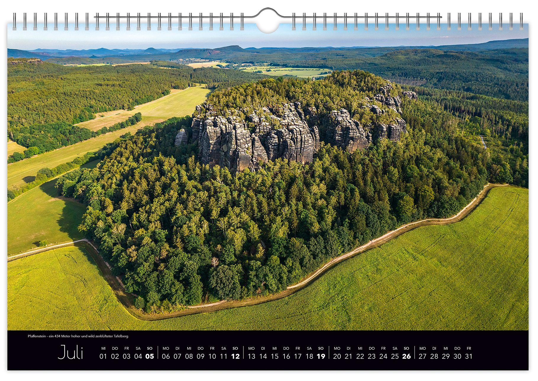 Beispielinhalt (Bild) Kalender Faszinierende Sächsische Schweiz 2026