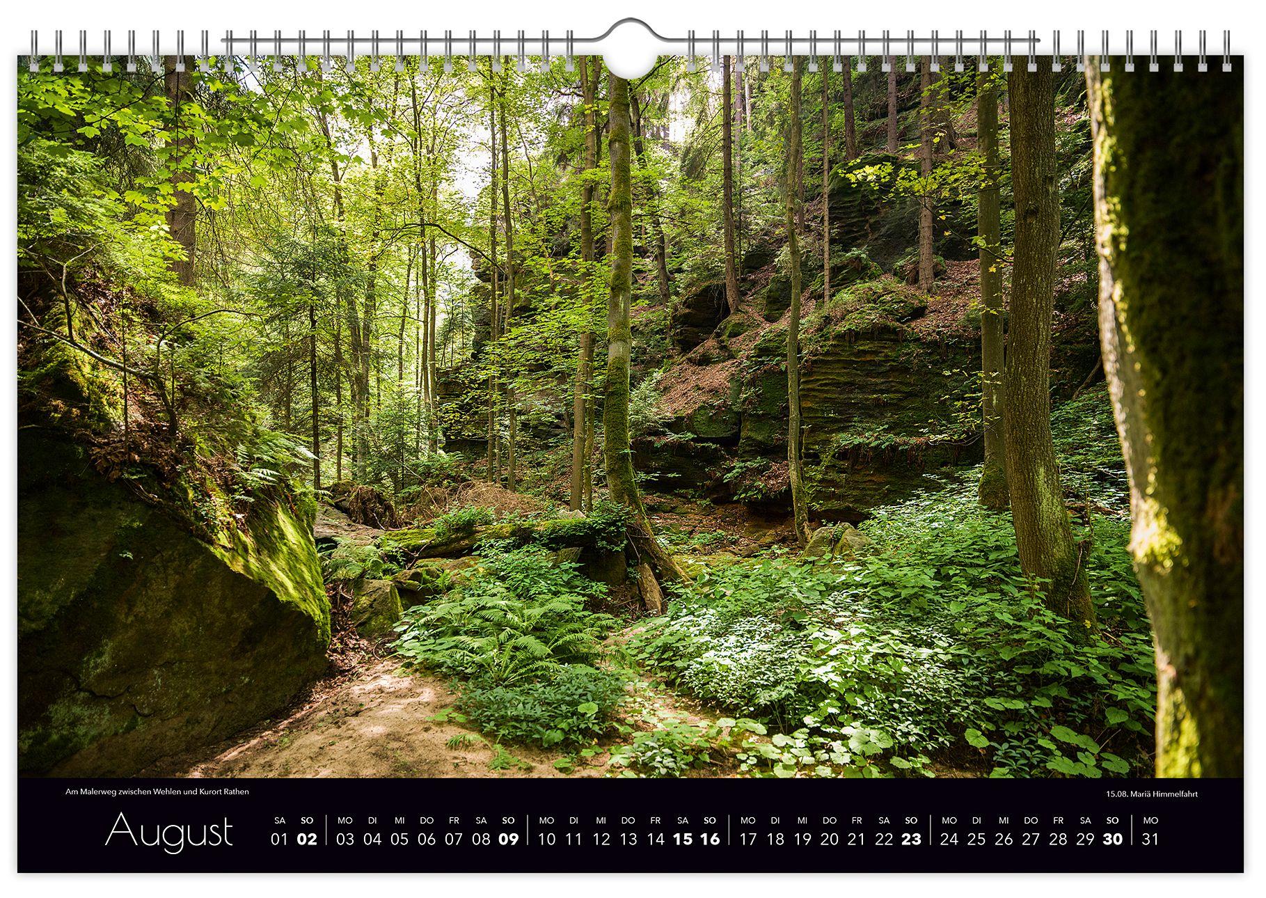 Beispielinhalt (Bild) Kalender Faszinierende Sächsische Schweiz 2026