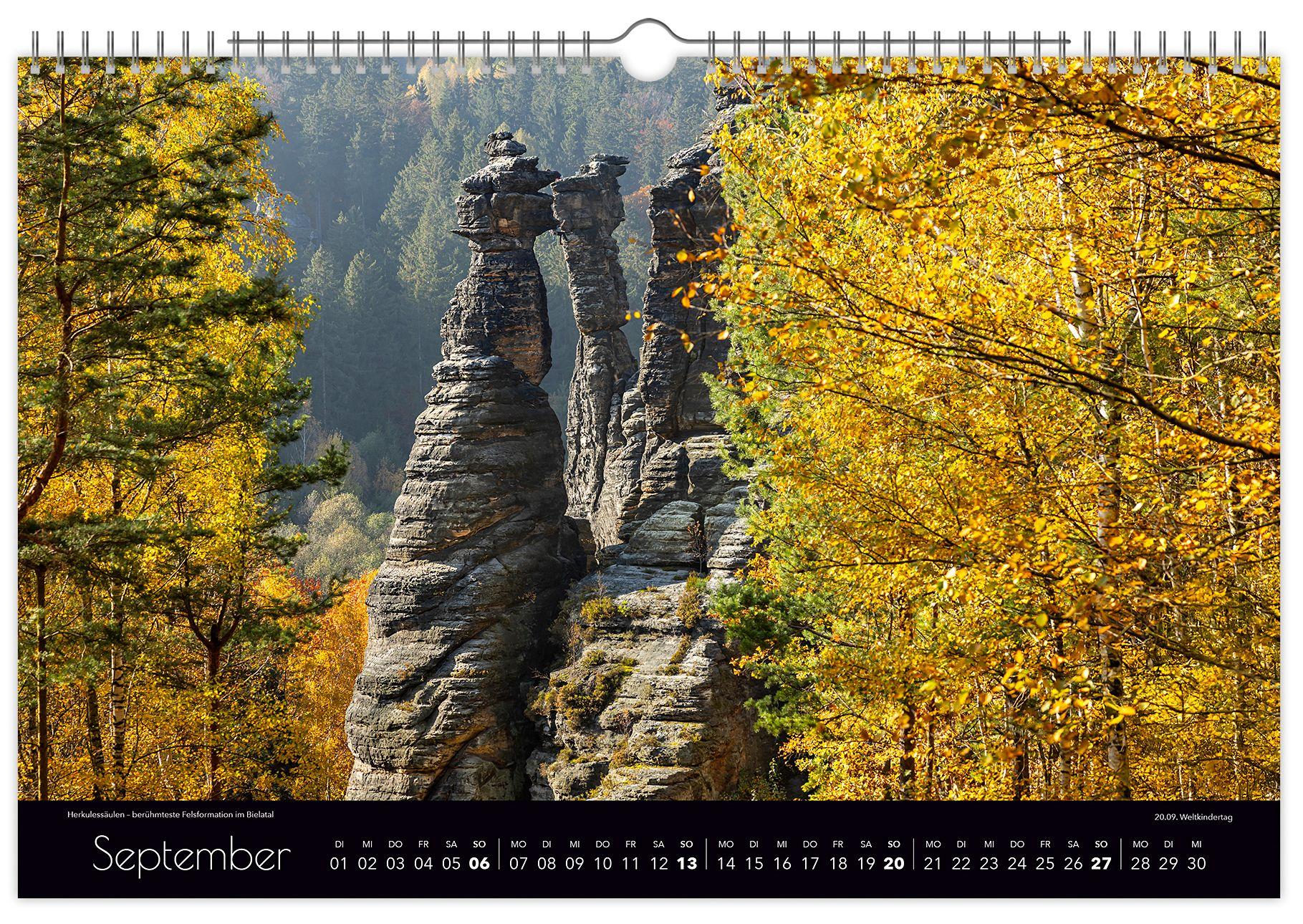 Beispielinhalt (Bild) Kalender Faszinierende Sächsische Schweiz 2026