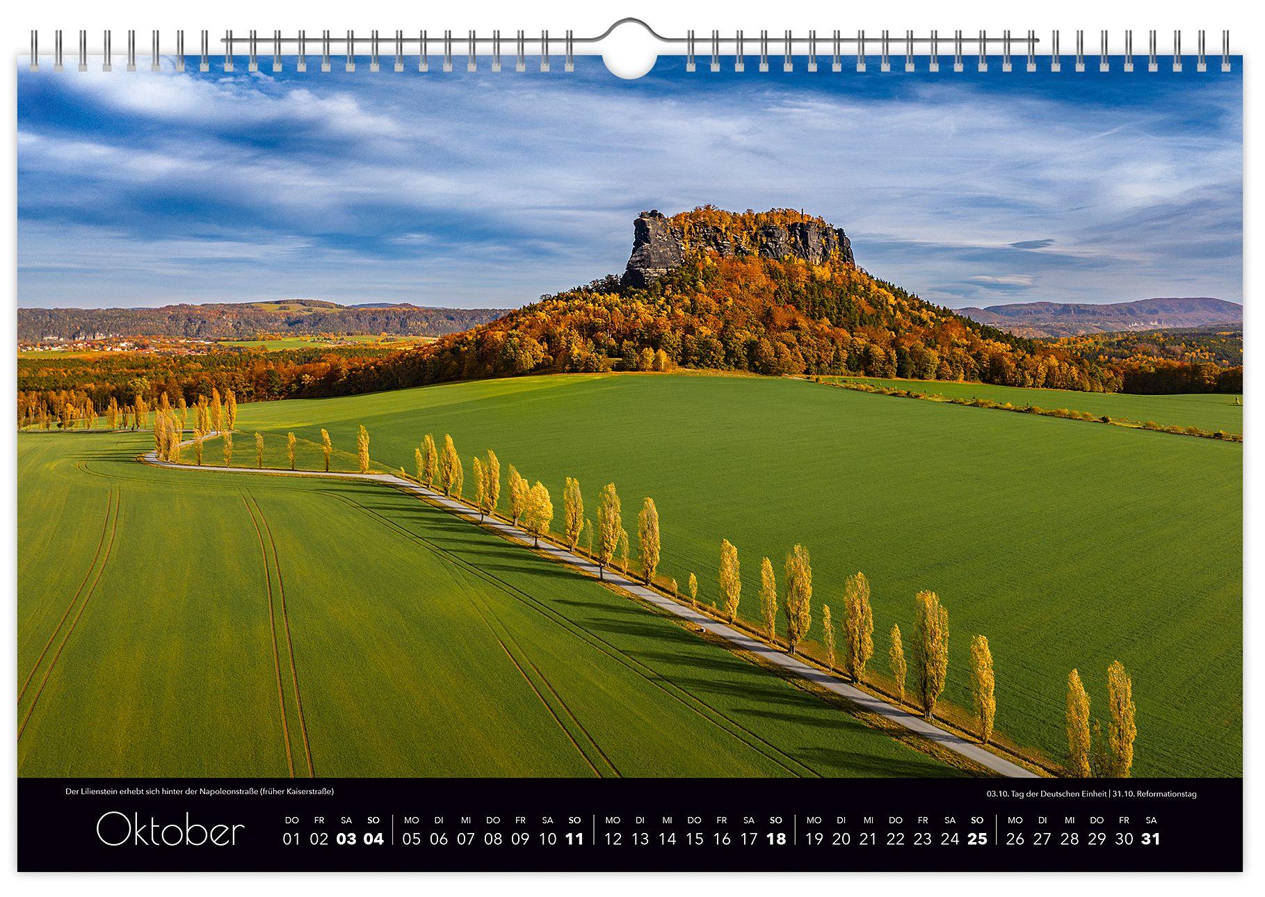 Beispielinhalt (Bild) Kalender Faszinierende Sächsische Schweiz 2026