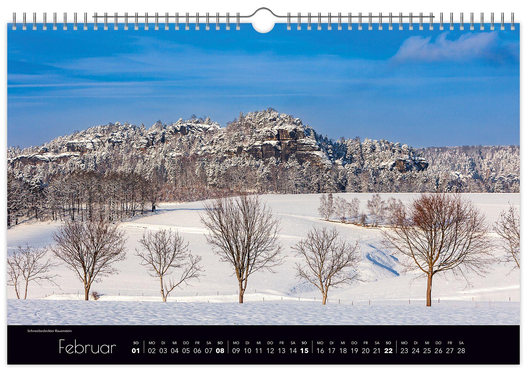 Beispielinhalt (Bild) Kalender Faszinierende Sächsische Schweiz 2026