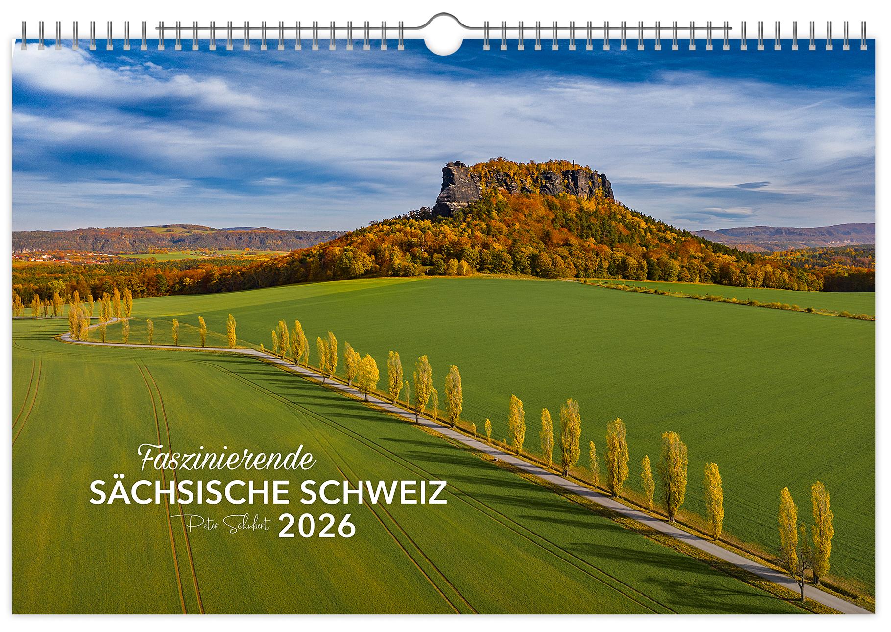 Vorderes Coverbild Kalender Faszinierende Sächsische Schweiz 2026