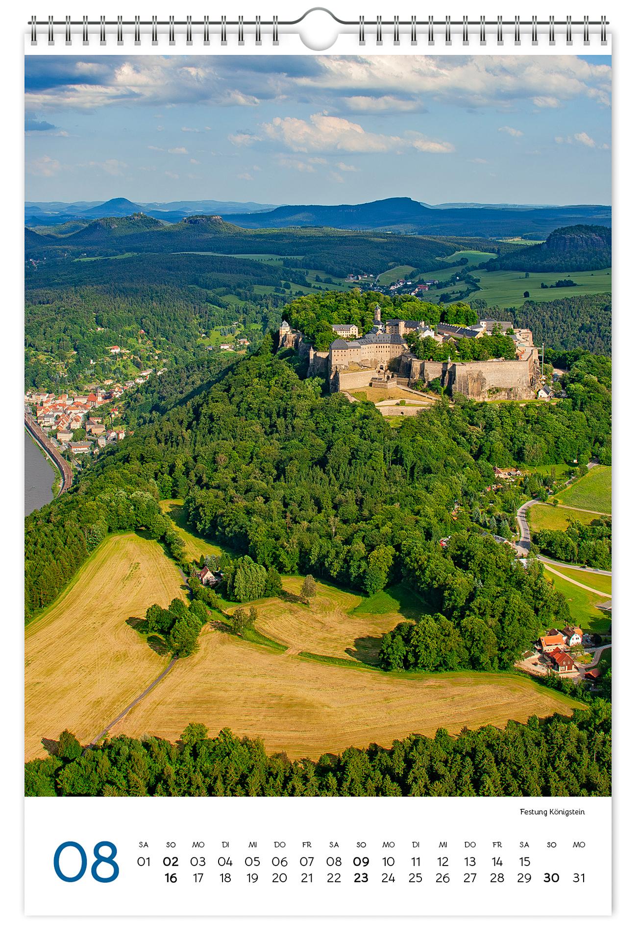 Beispielinhalt (Bild) Kalender Dresden und Sächsische Schweiz 2026
