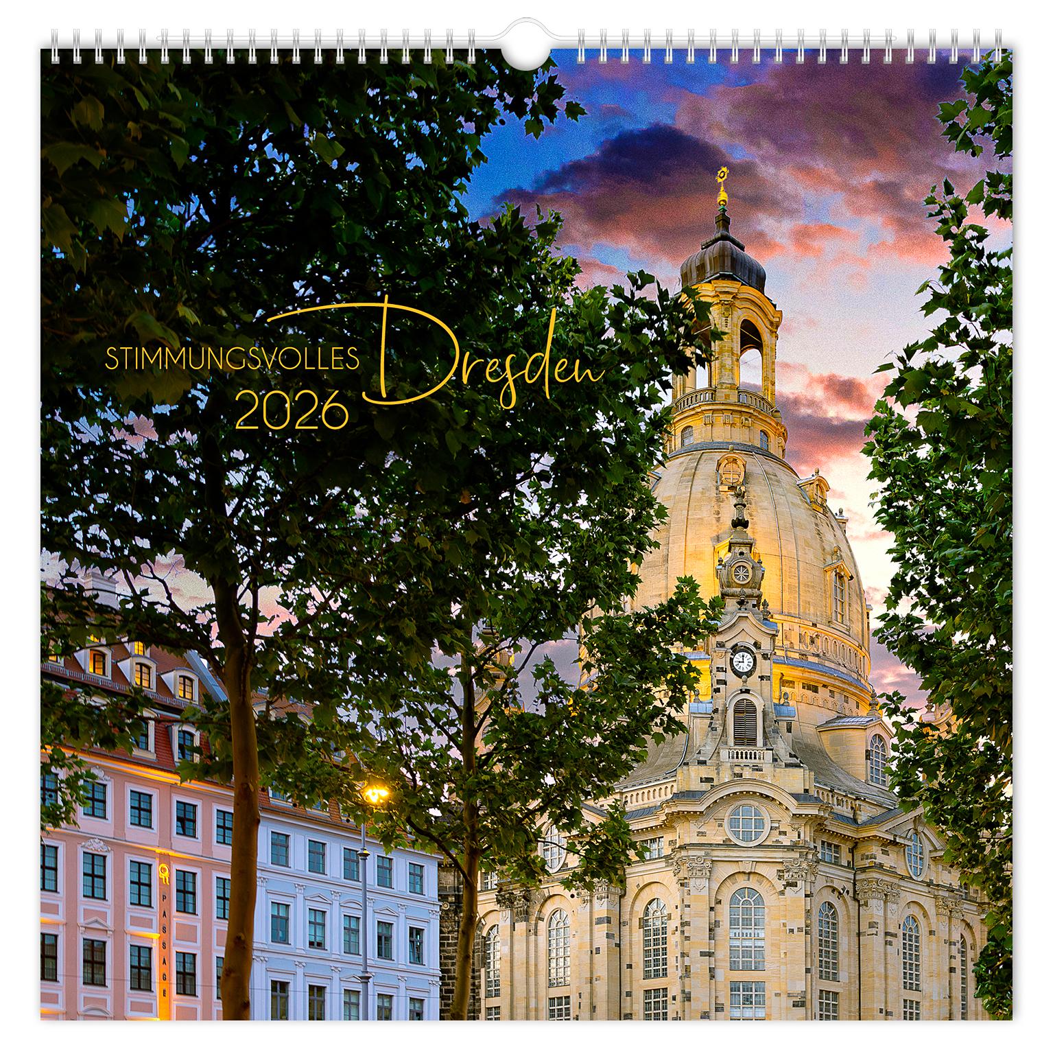 Vorderes Coverbild Kalender Stimmungsvolles Dresden 2026