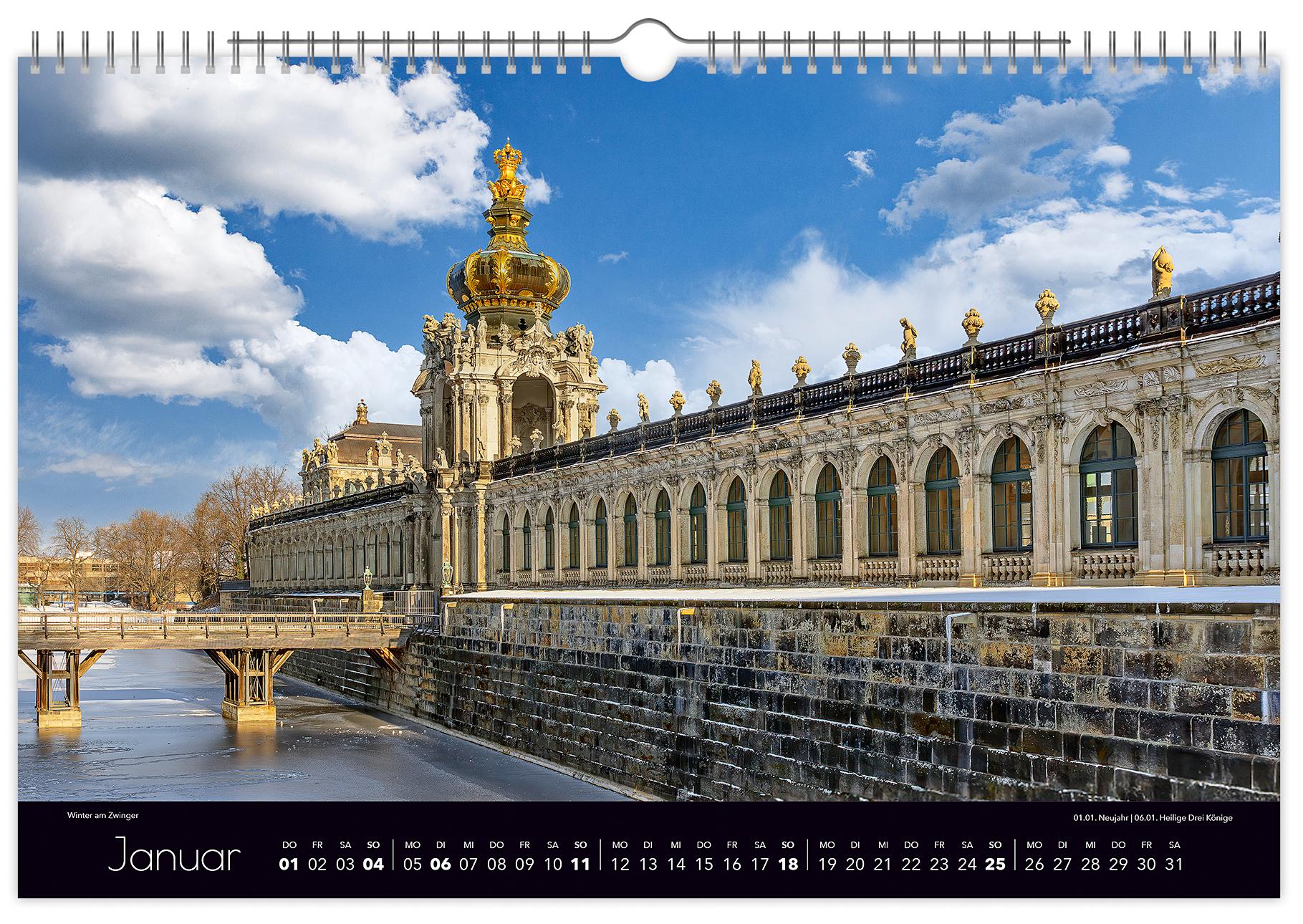 Beispielinhalt (Bild) Kalender Zauberhaftes Dresden 2026