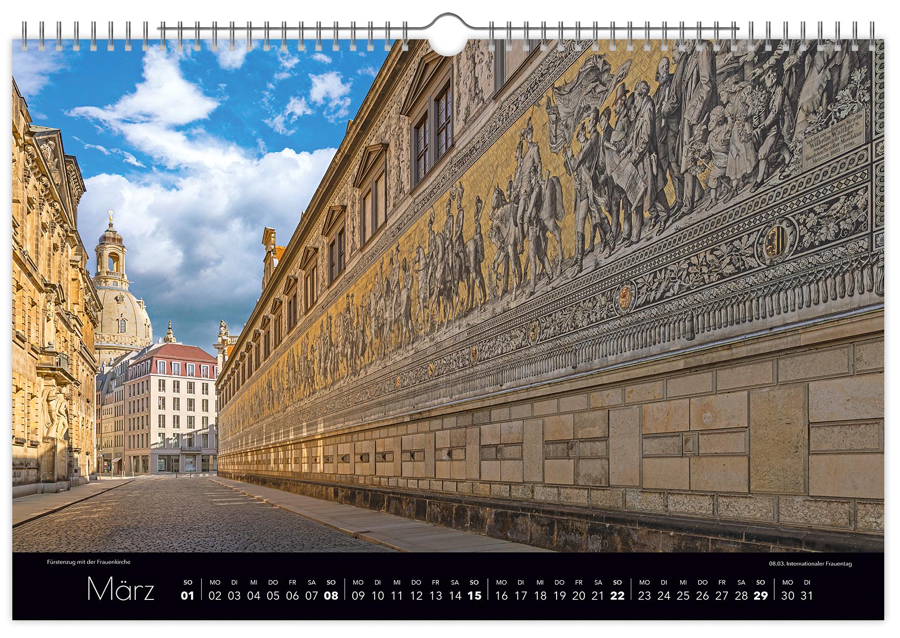 Beispielinhalt (Bild) Kalender Zauberhaftes Dresden 2026
