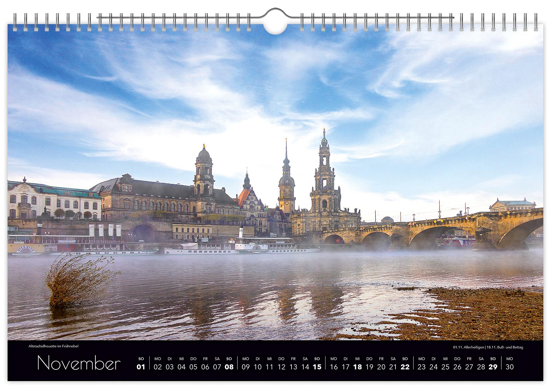 Beispielinhalt (Bild) Kalender Zauberhaftes Dresden 2026