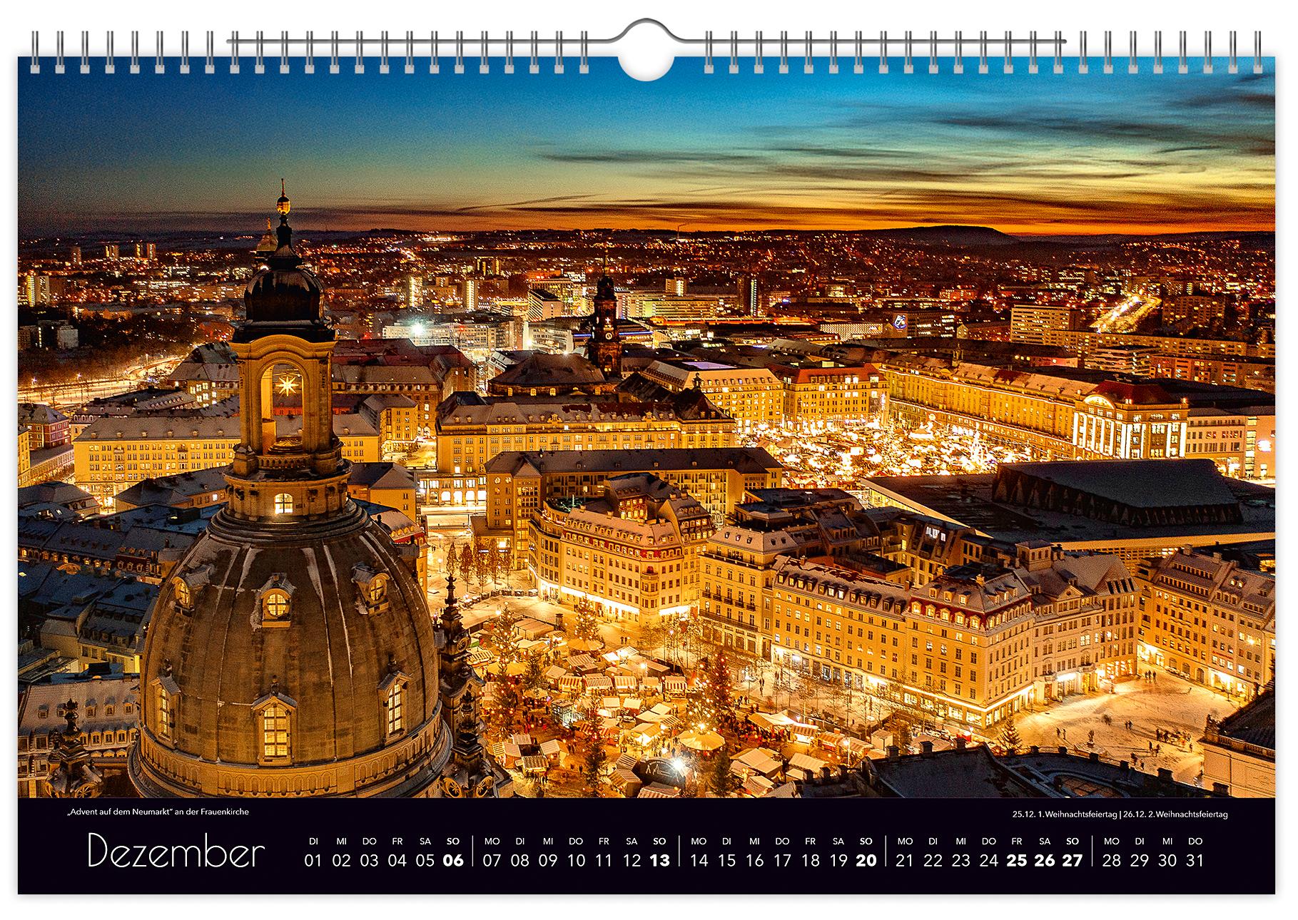Beispielinhalt (Bild) Kalender Zauberhaftes Dresden 2026