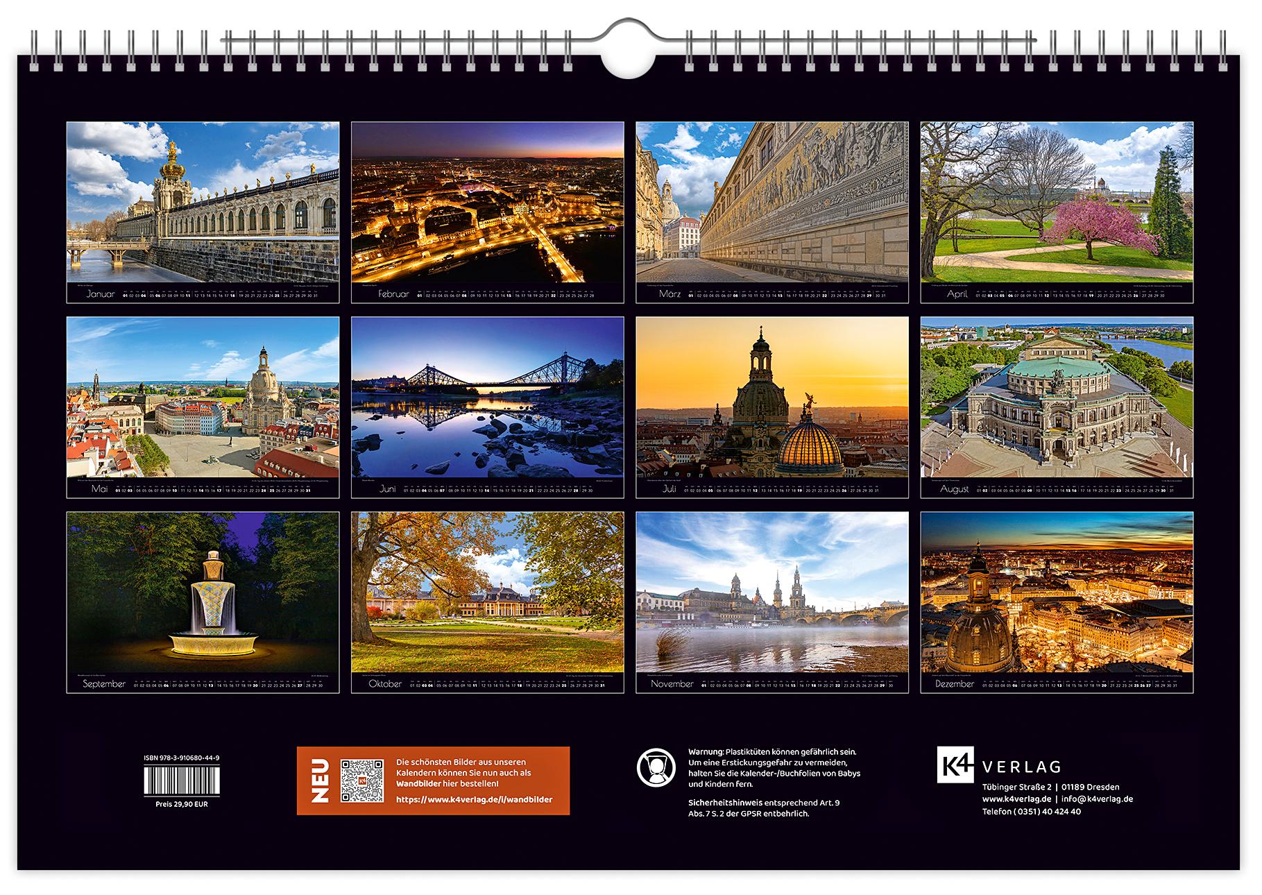 Beispielinhalt (Bild) Kalender Zauberhaftes Dresden 2026