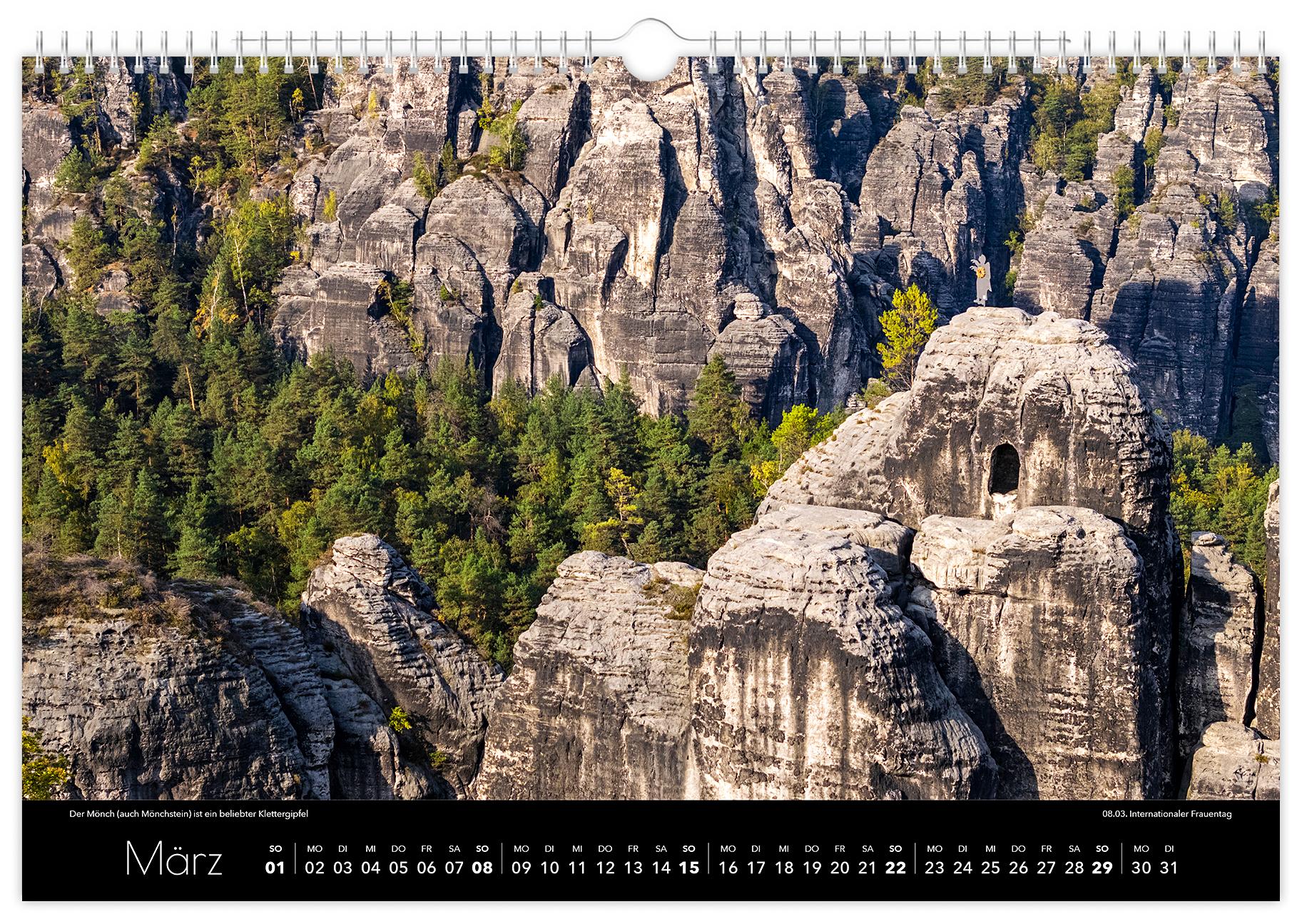 Beispielinhalt (Bild) Kalender Sächsische Schweiz Luftaufnahmen 2026