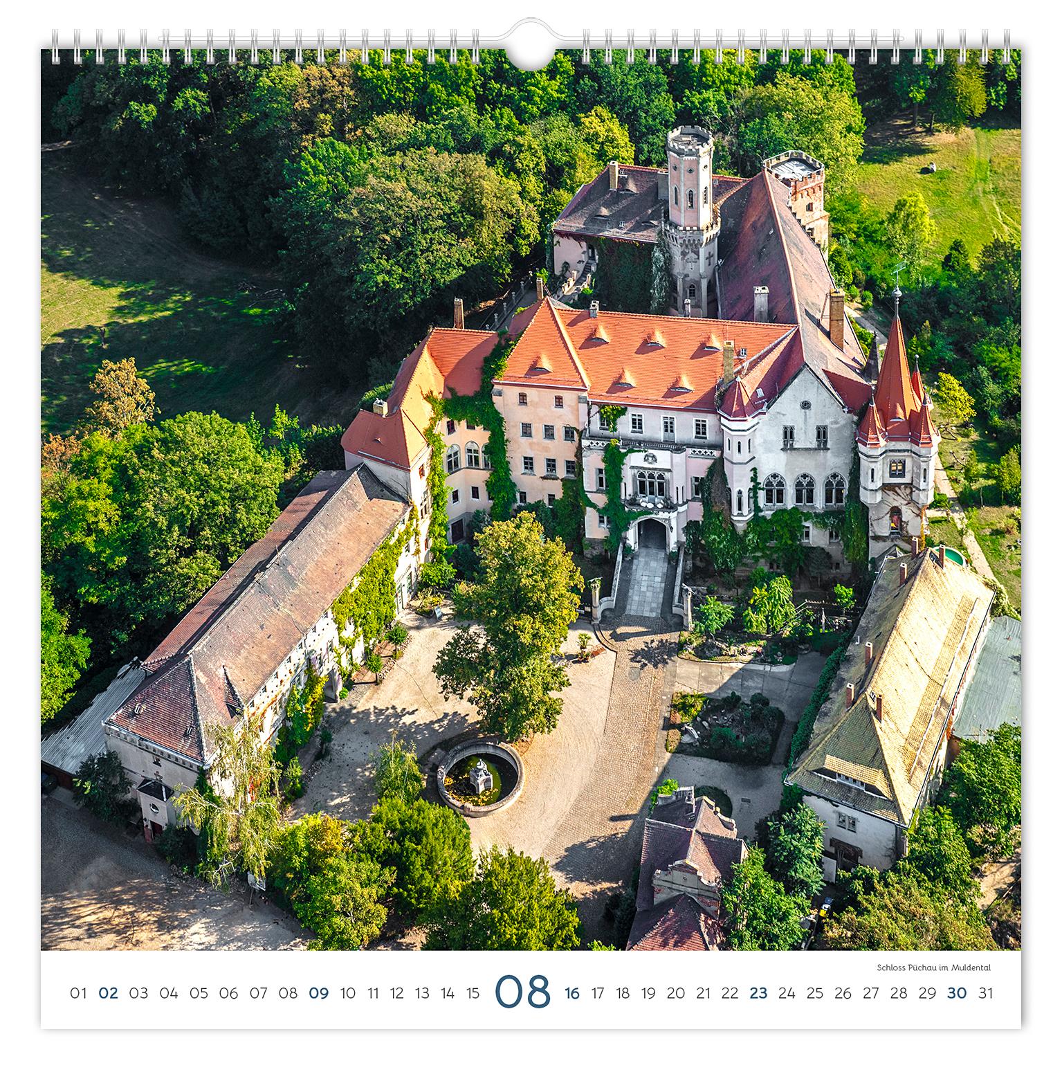 Beispielinhalt (Bild) Kalender Burgen und Schlösser Sachsen 2026
