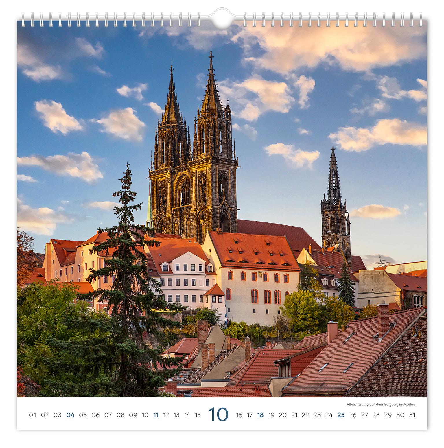 Beispielinhalt (Bild) Kalender Burgen und Schlösser Sachsen 2026