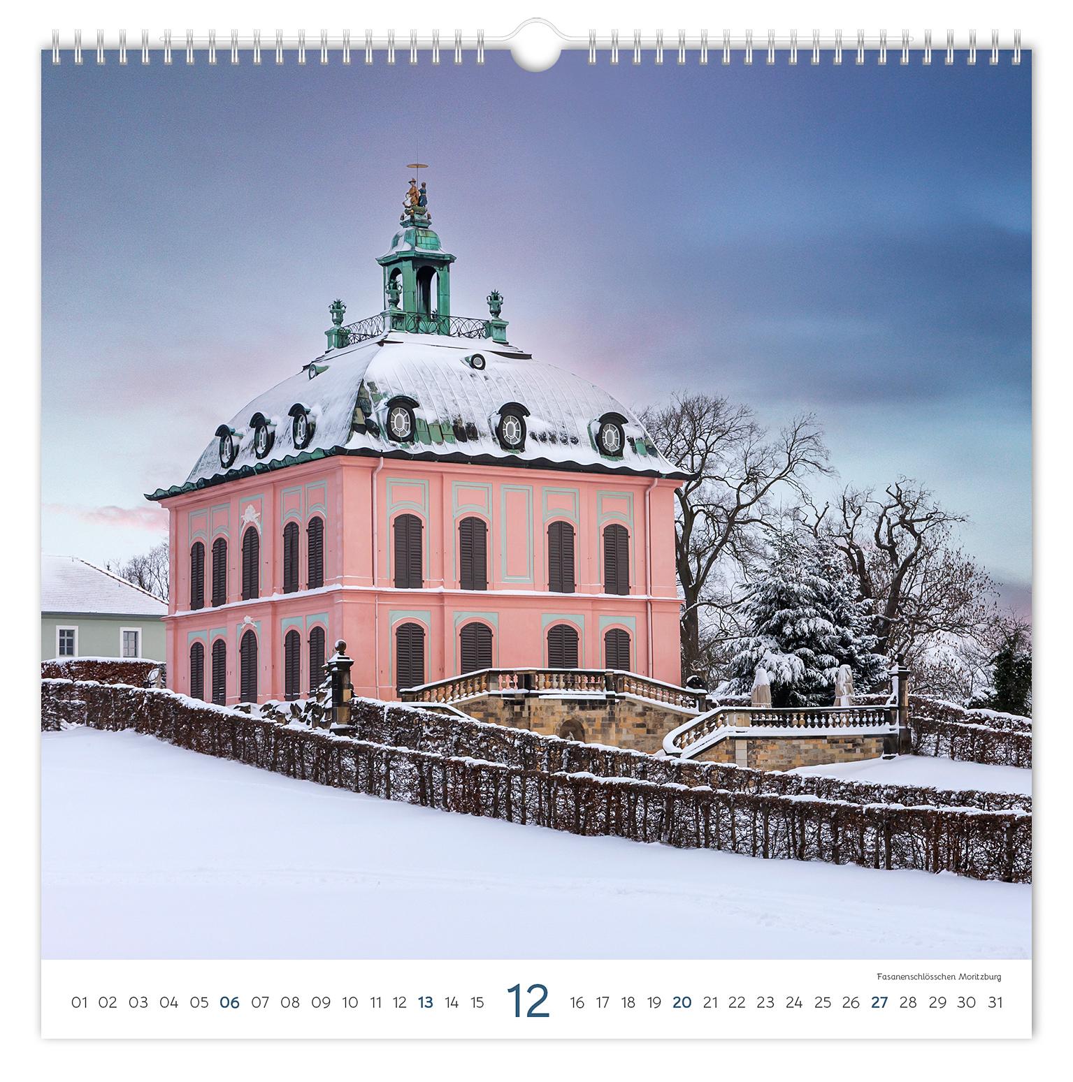 Beispielinhalt (Bild) Kalender Burgen und Schlösser Sachsen 2026