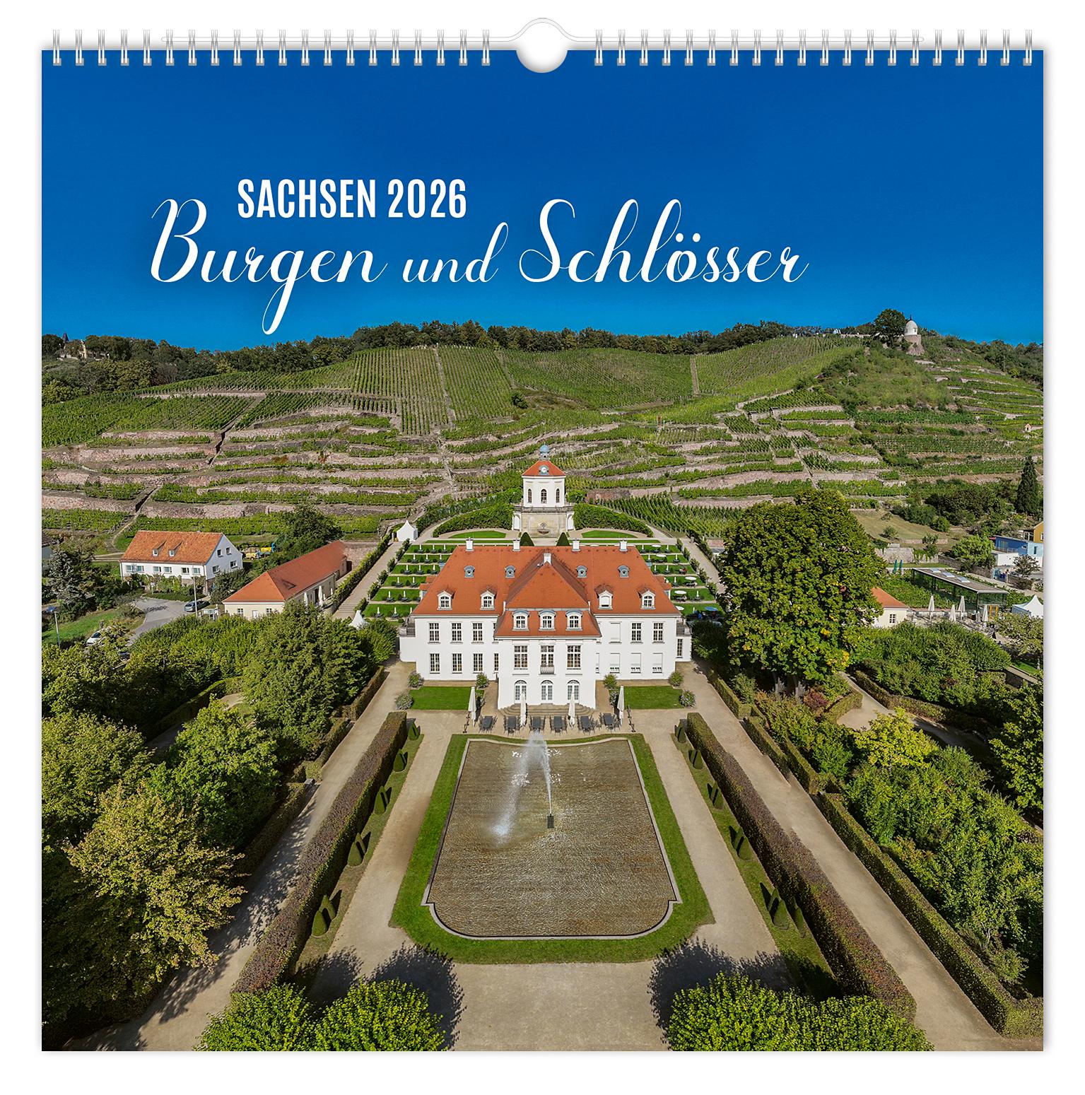 Vorderes Coverbild Kalender Burgen und Schlösser Sachsen 2026