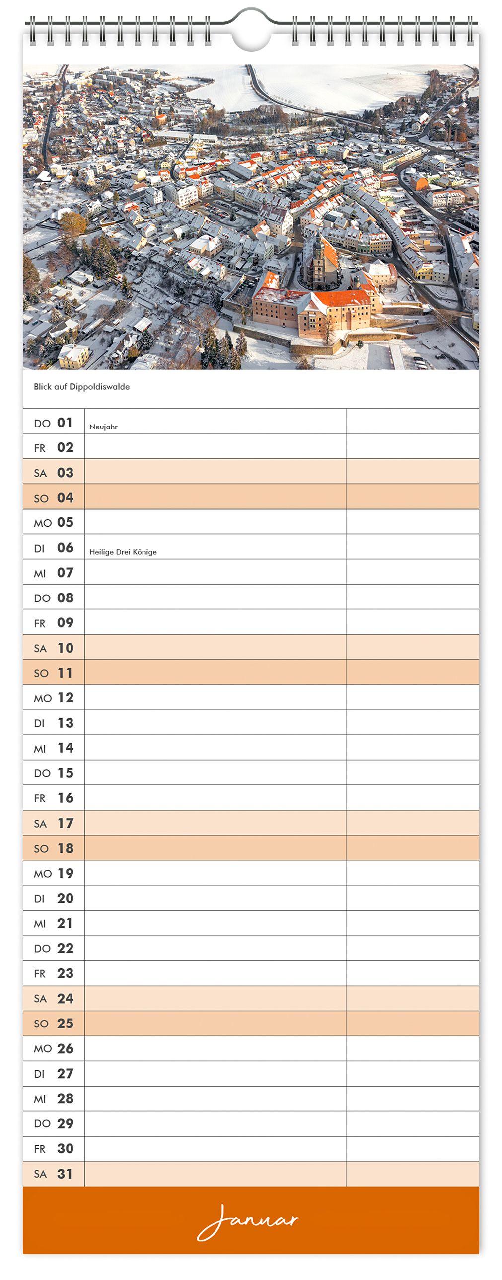 Beispielinhalt (Bild) Küchenkalender Dresden und Umgebung 2026