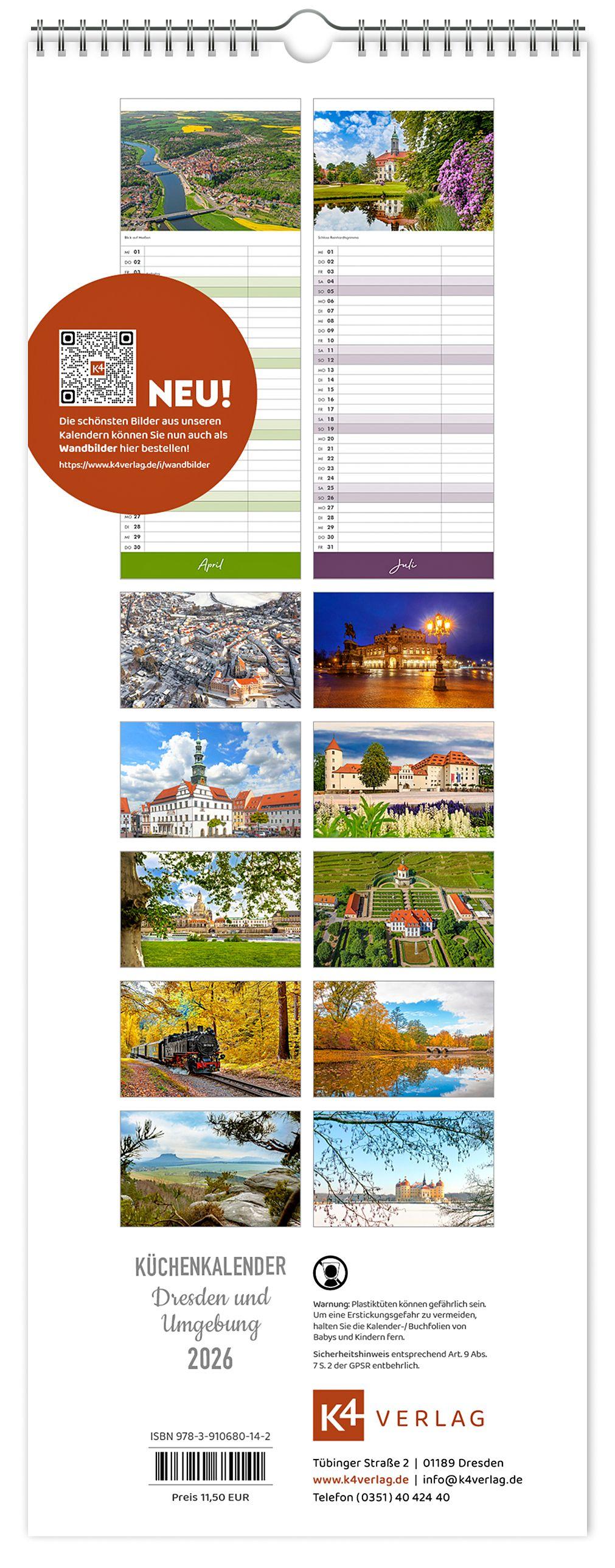 Beispielinhalt (Bild) Küchenkalender Dresden und Umgebung 2026