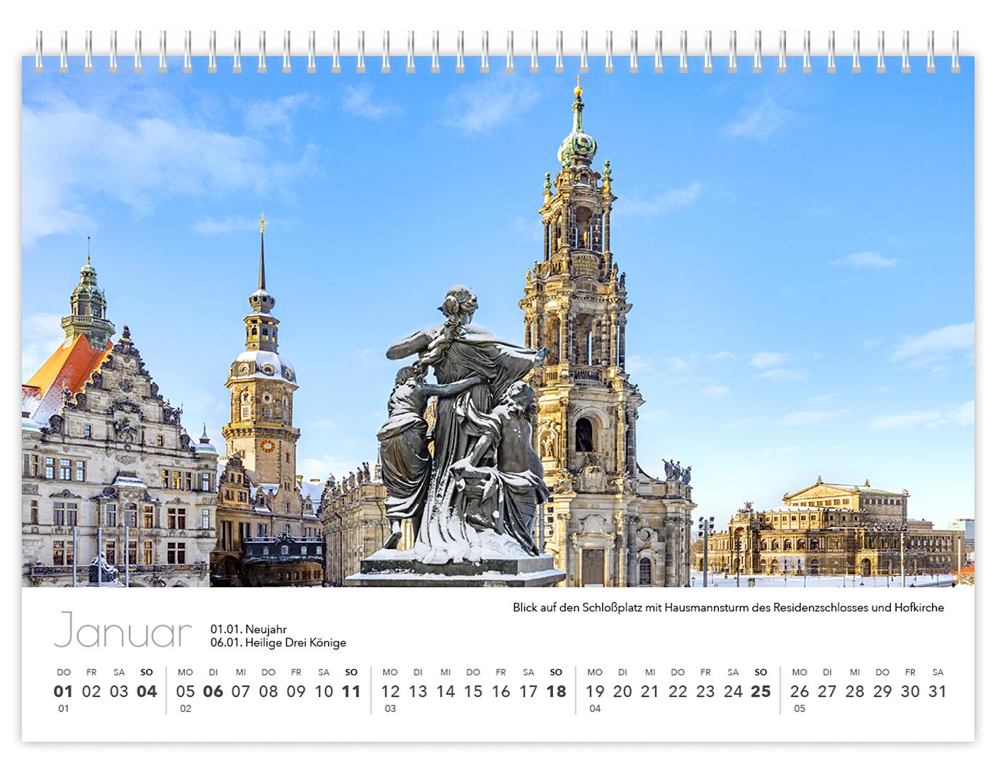 Beispielinhalt (Bild) Kalender Dresden Elbflorenz kompakt 2026