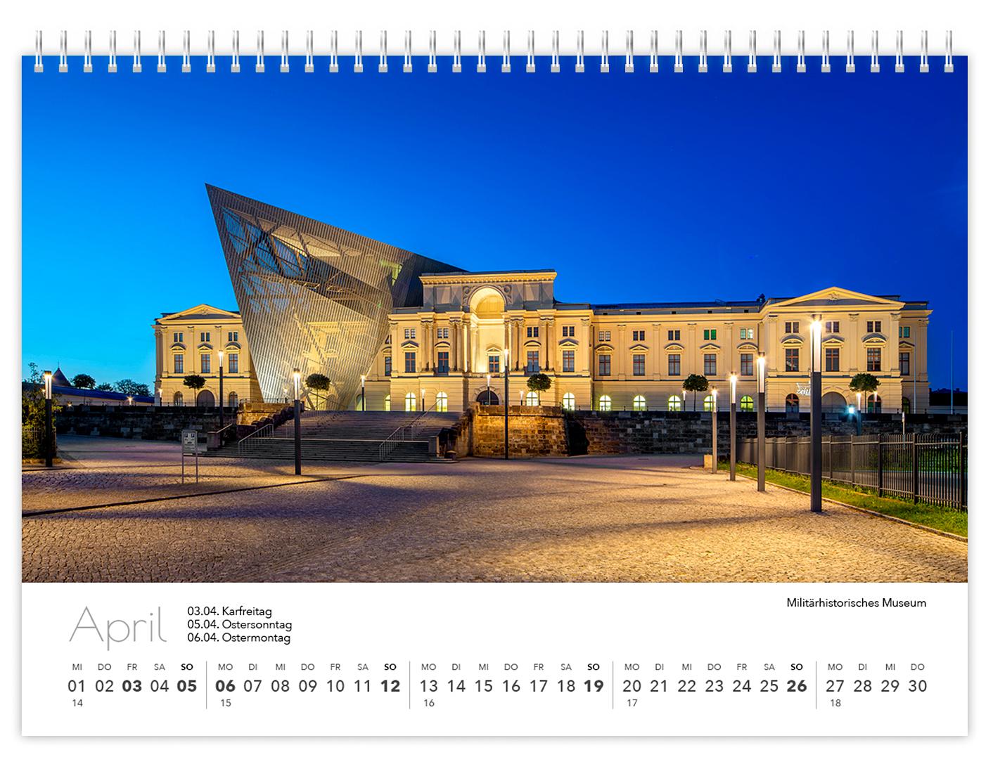 Beispielinhalt (Bild) Kalender Dresden Elbflorenz kompakt 2026