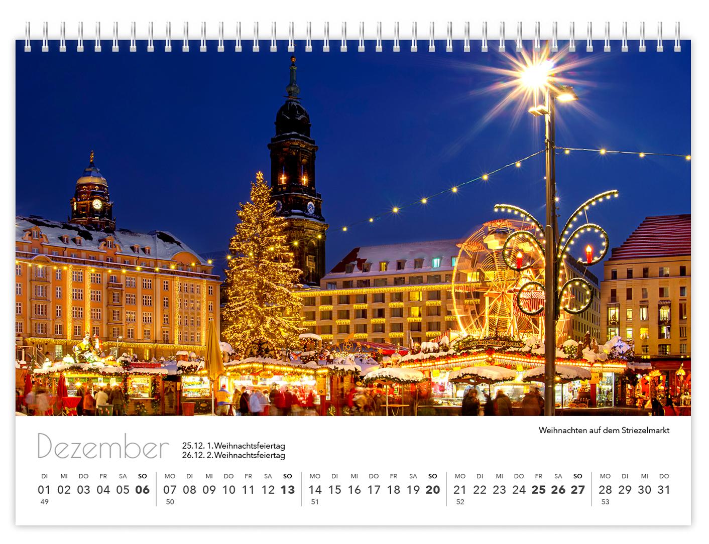 Beispielinhalt (Bild) Kalender Dresden Elbflorenz kompakt 2026