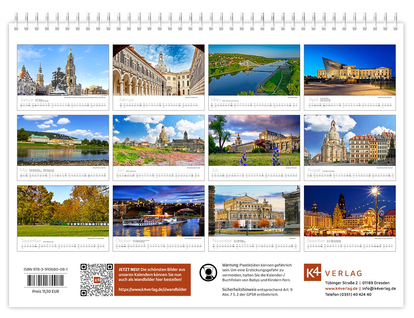 Beispielinhalt (Bild) Kalender Dresden Elbflorenz kompakt 2026