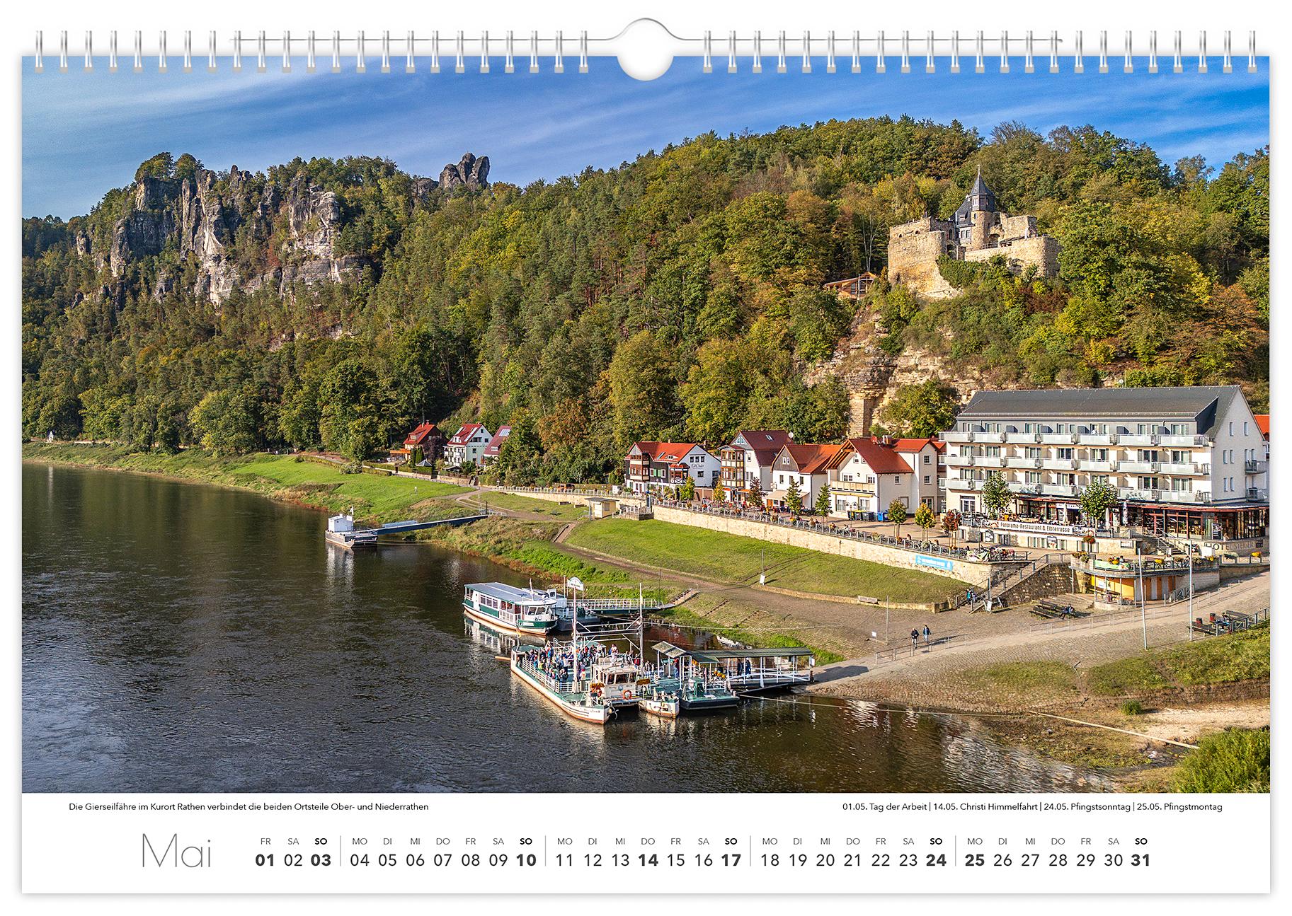 Beispielinhalt (Bild) Kalender Sächsische Schweiz 2026