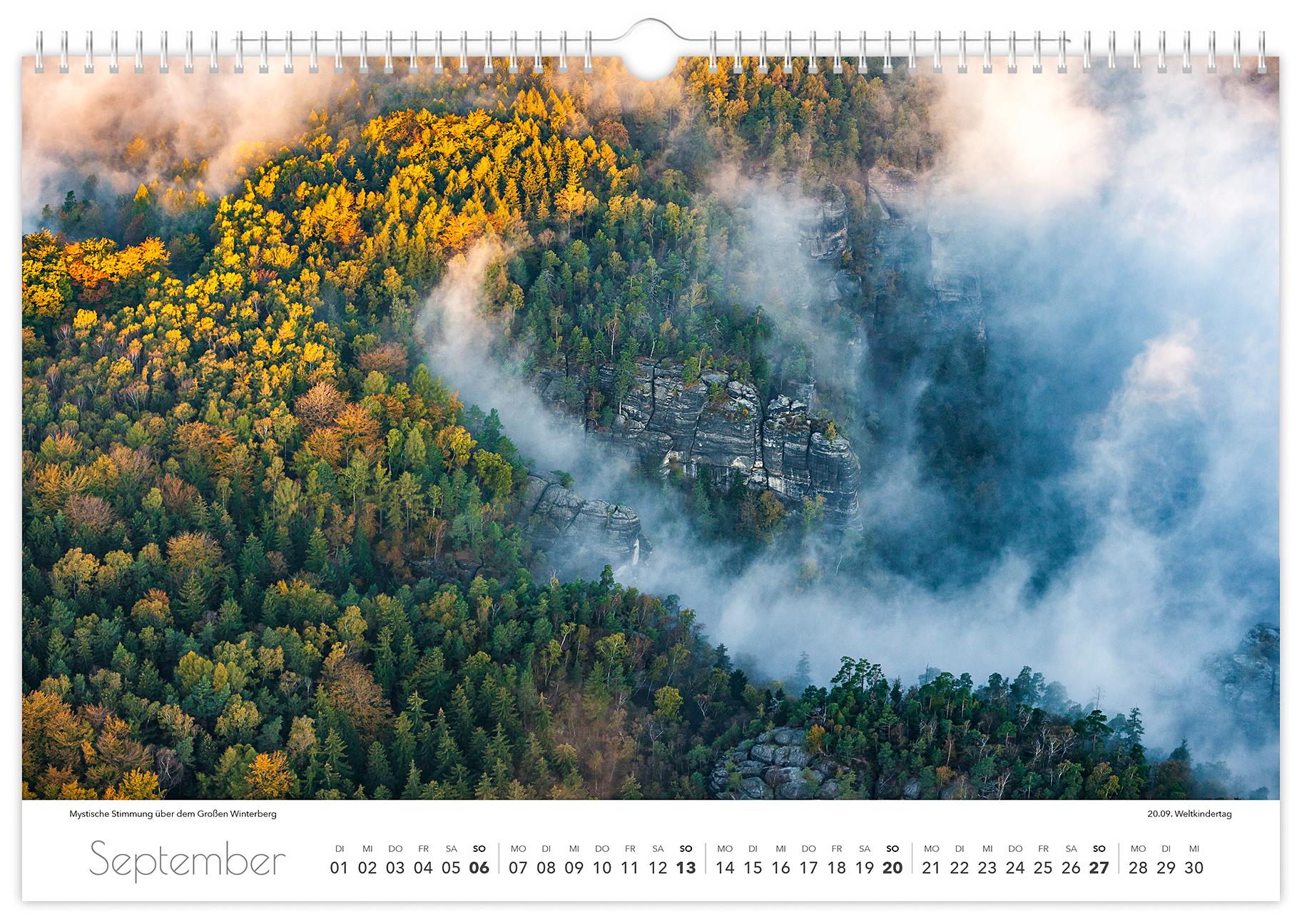Beispielinhalt (Bild) Kalender Sächsische Schweiz 2026