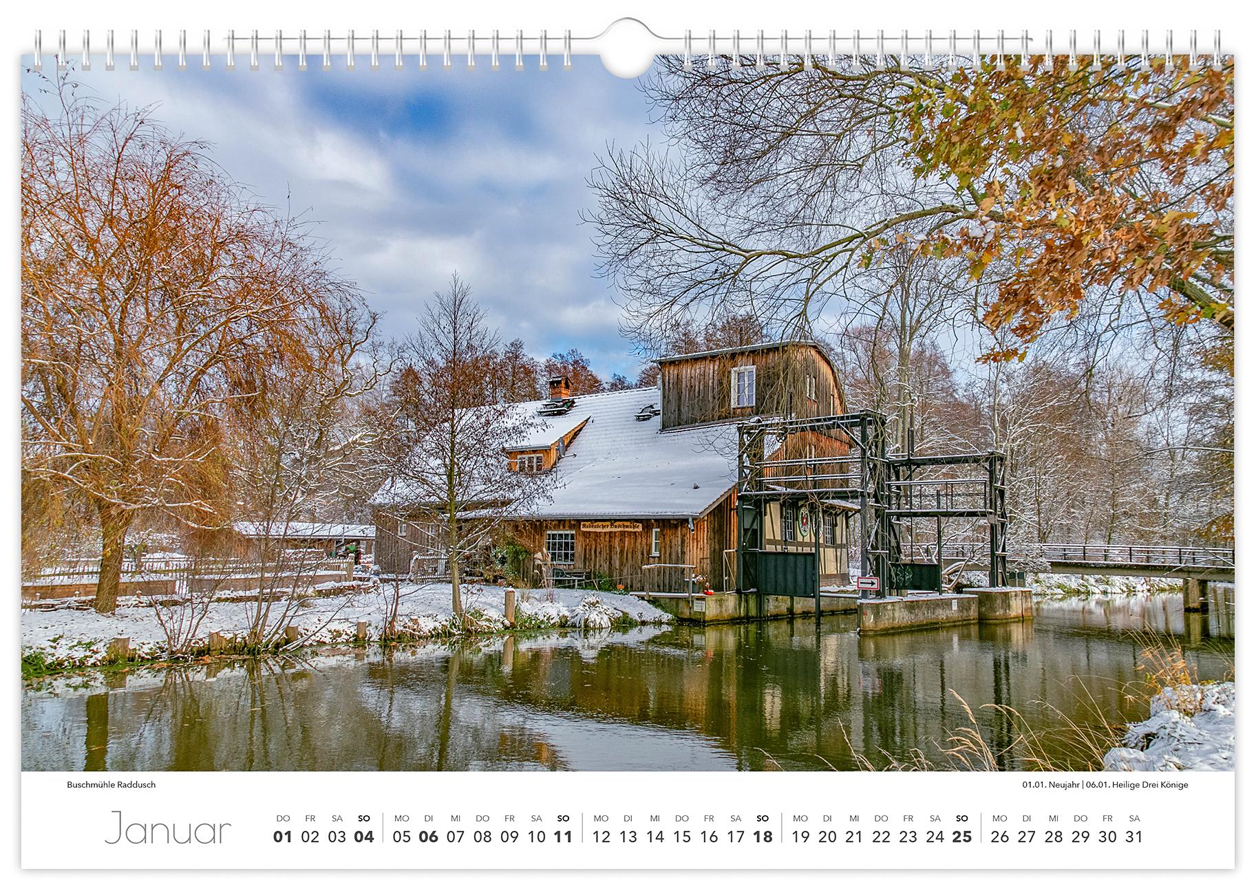 Beispielinhalt (Bild) Kalender Spreewald 2026