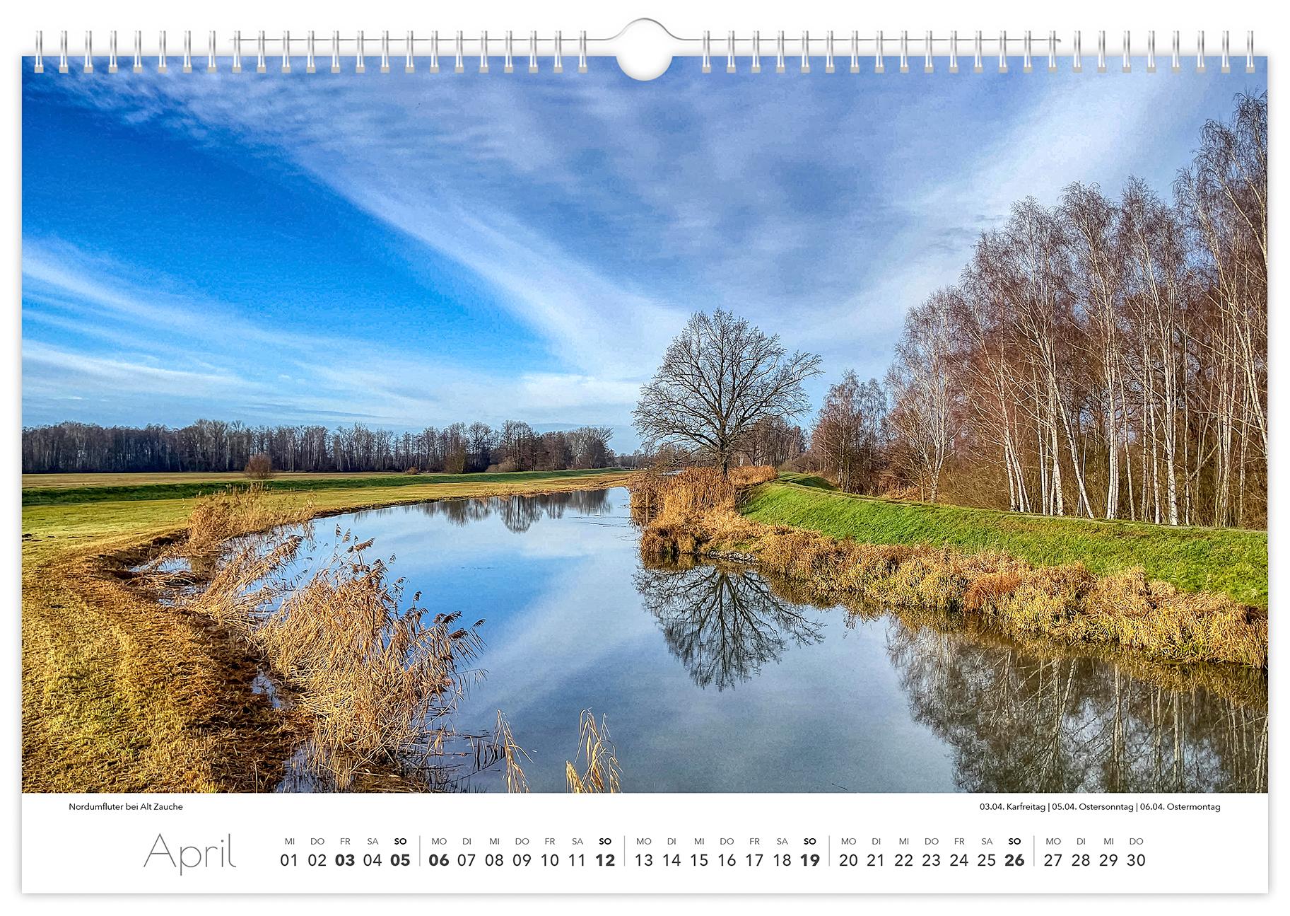 Beispielinhalt (Bild) Kalender Spreewald 2026