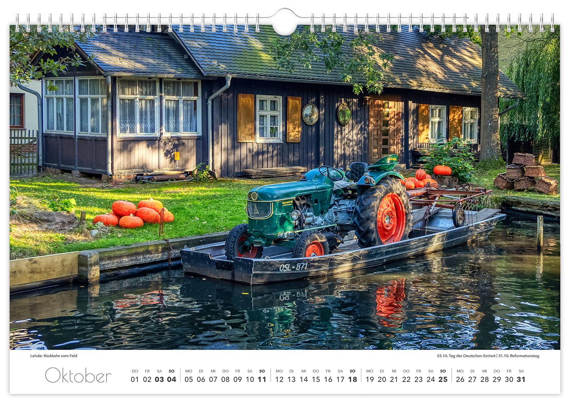 Beispielinhalt (Bild) Kalender Spreewald 2026