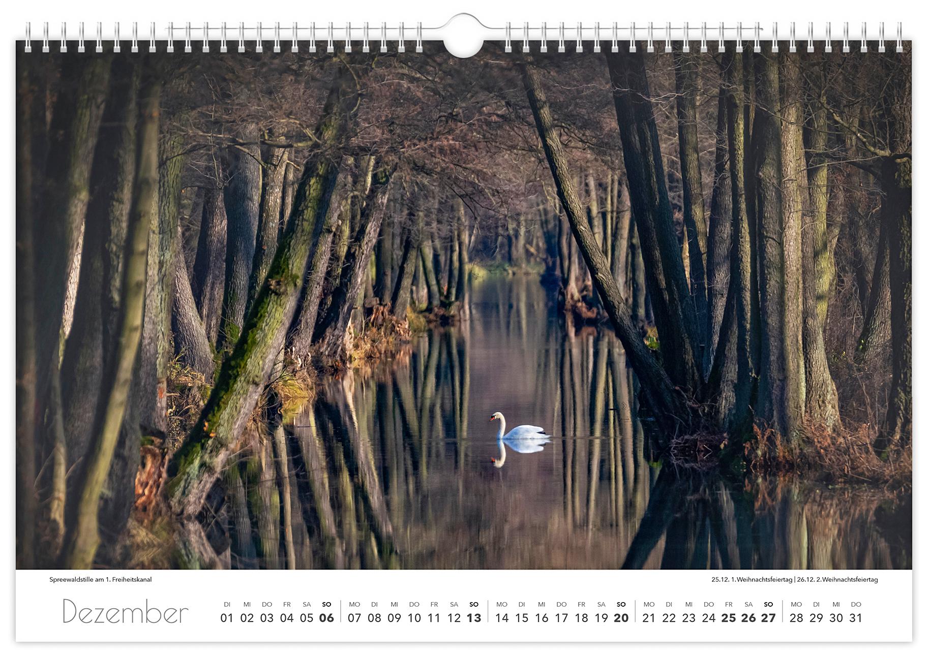 Beispielinhalt (Bild) Kalender Spreewald 2026