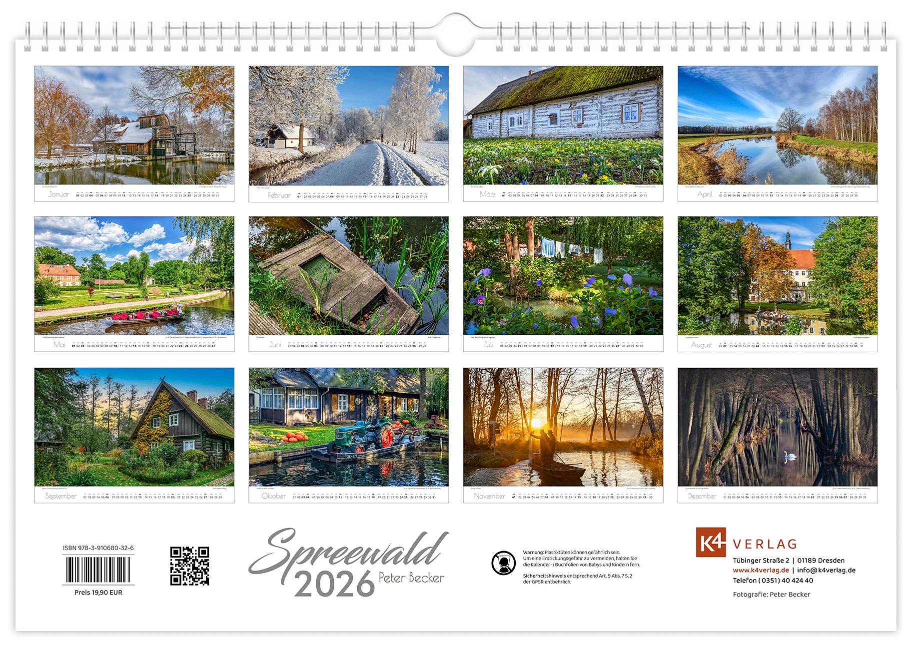 Beispielinhalt (Bild) Kalender Spreewald 2026