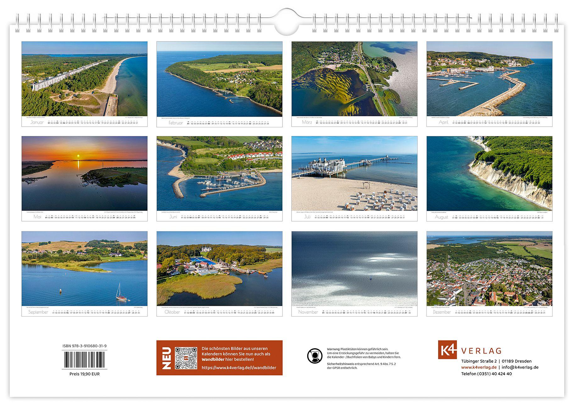 Beispielinhalt (Bild) Kalender Rügen Luftaufnahmen 2026