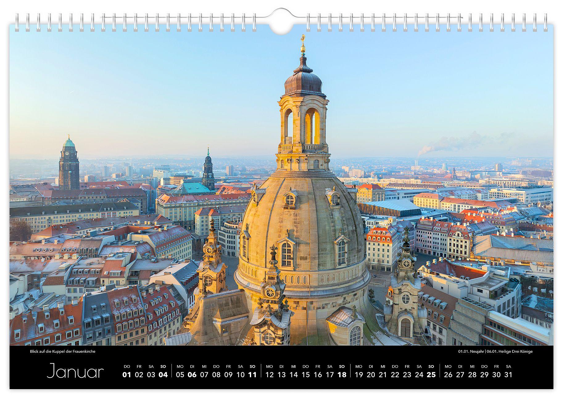 Beispielinhalt (Bild) Kalender Dresden Luftaufnahmen 2026