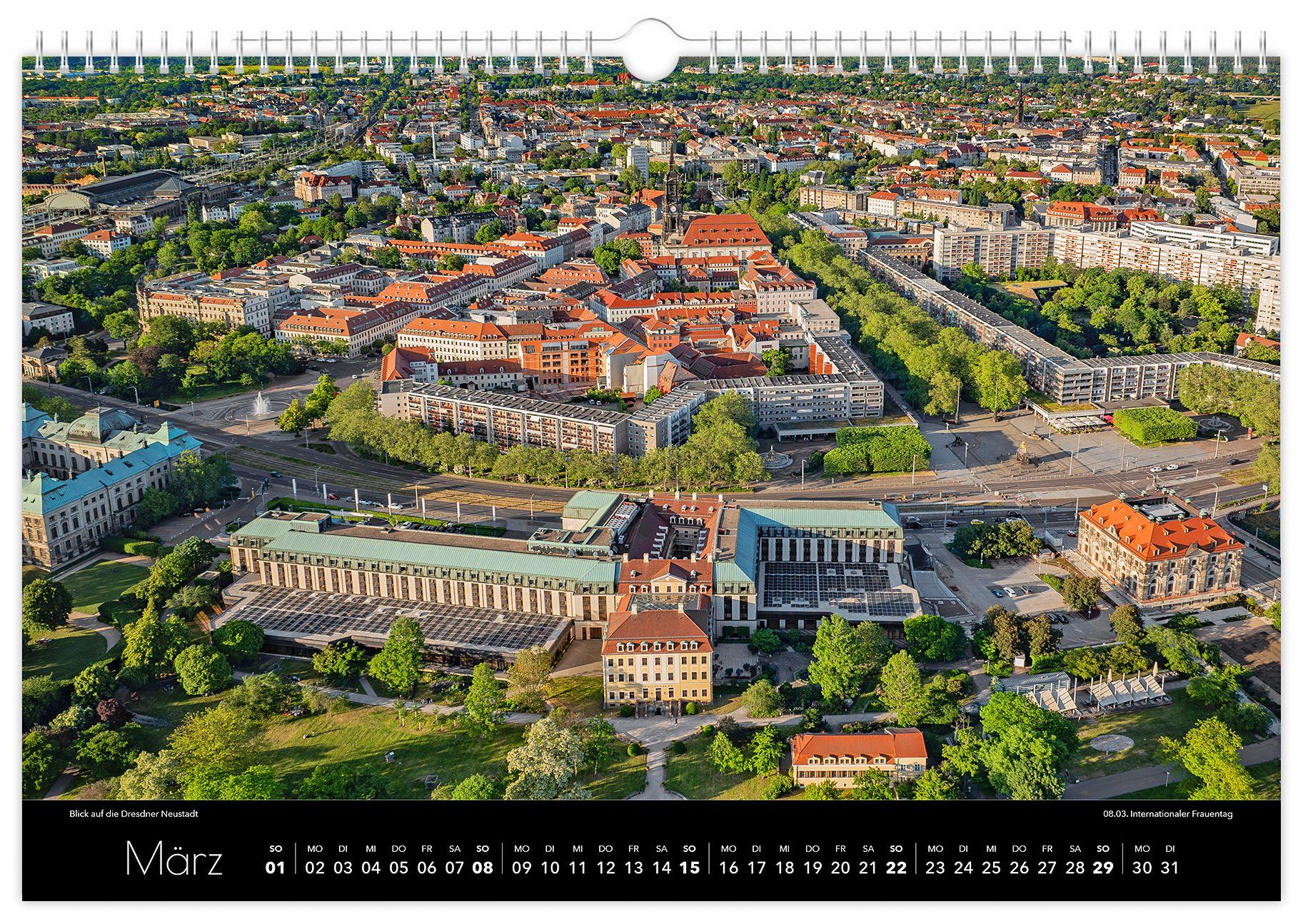 Beispielinhalt (Bild) Kalender Dresden Luftaufnahmen 2026