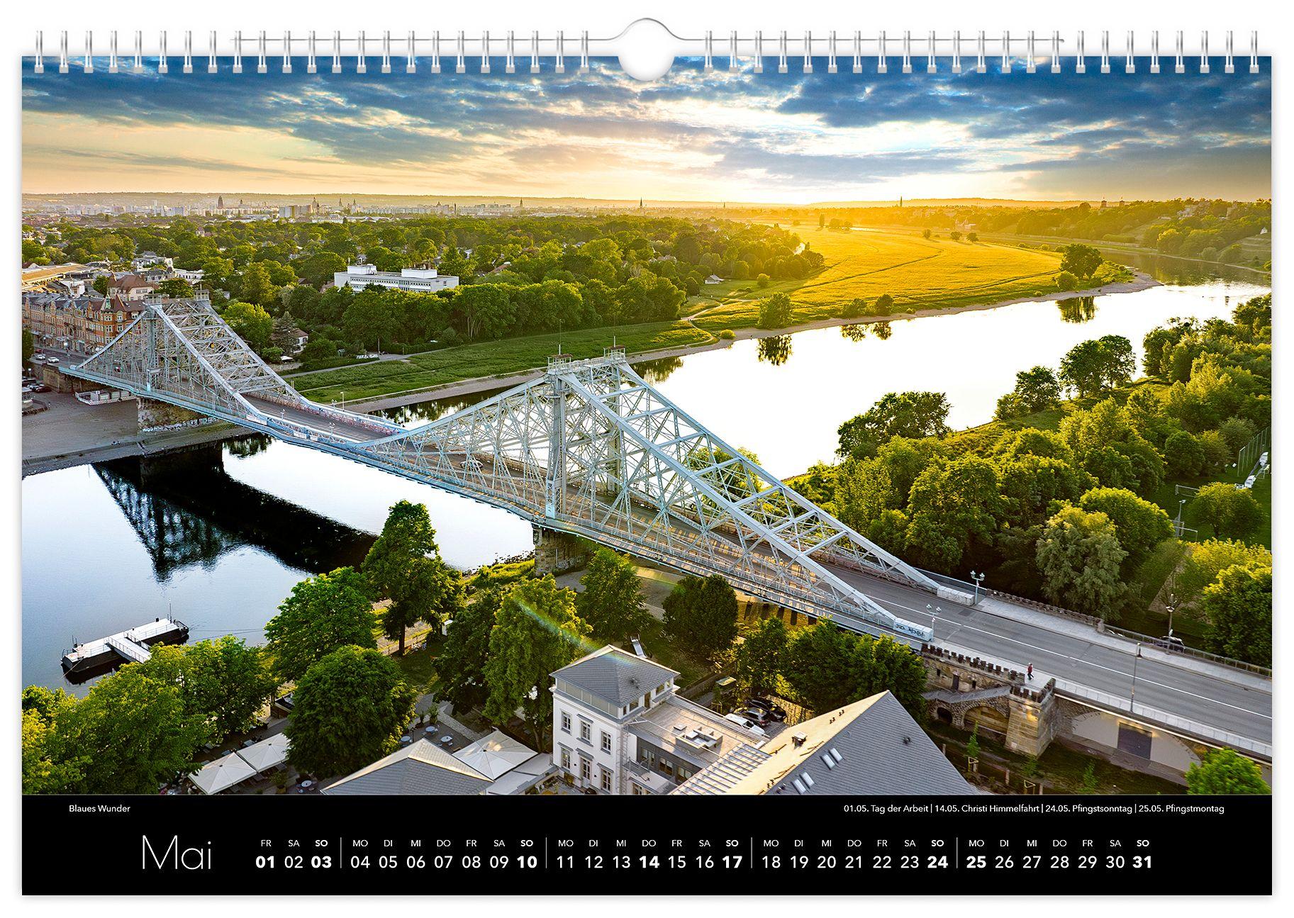 Beispielinhalt (Bild) Kalender Dresden Luftaufnahmen 2026