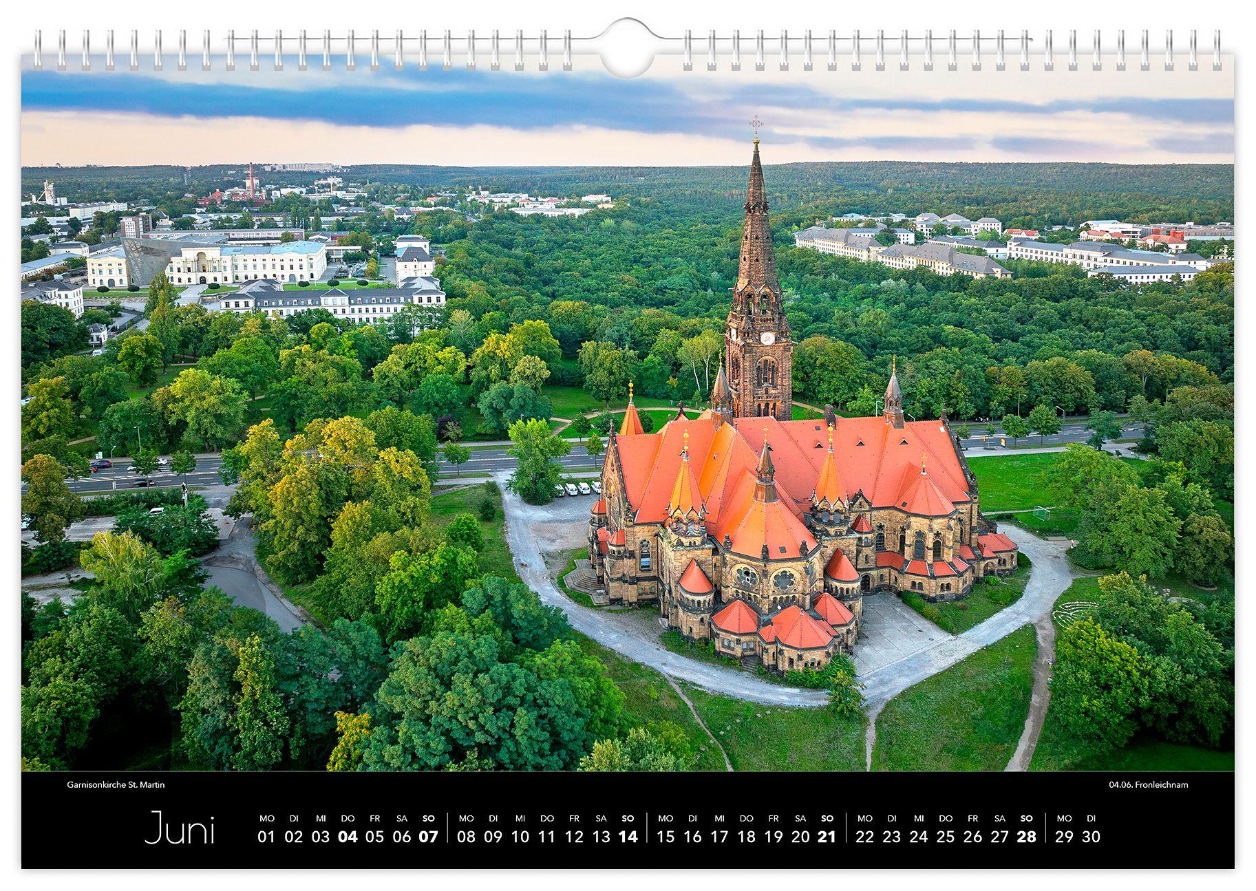 Beispielinhalt (Bild) Kalender Dresden Luftaufnahmen 2026