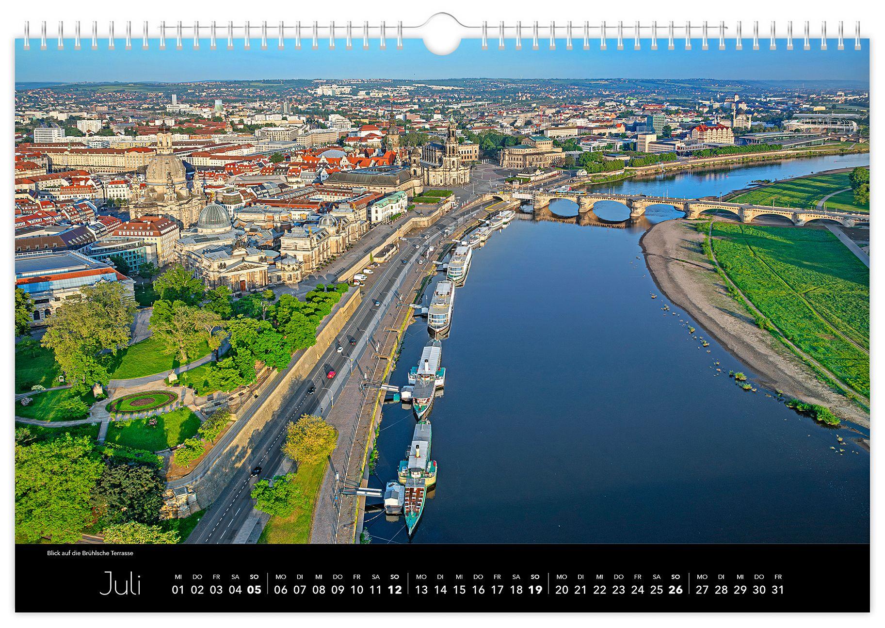 Beispielinhalt (Bild) Kalender Dresden Luftaufnahmen 2026