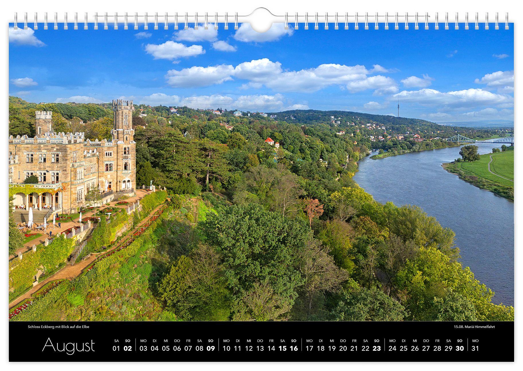 Beispielinhalt (Bild) Kalender Dresden Luftaufnahmen 2026