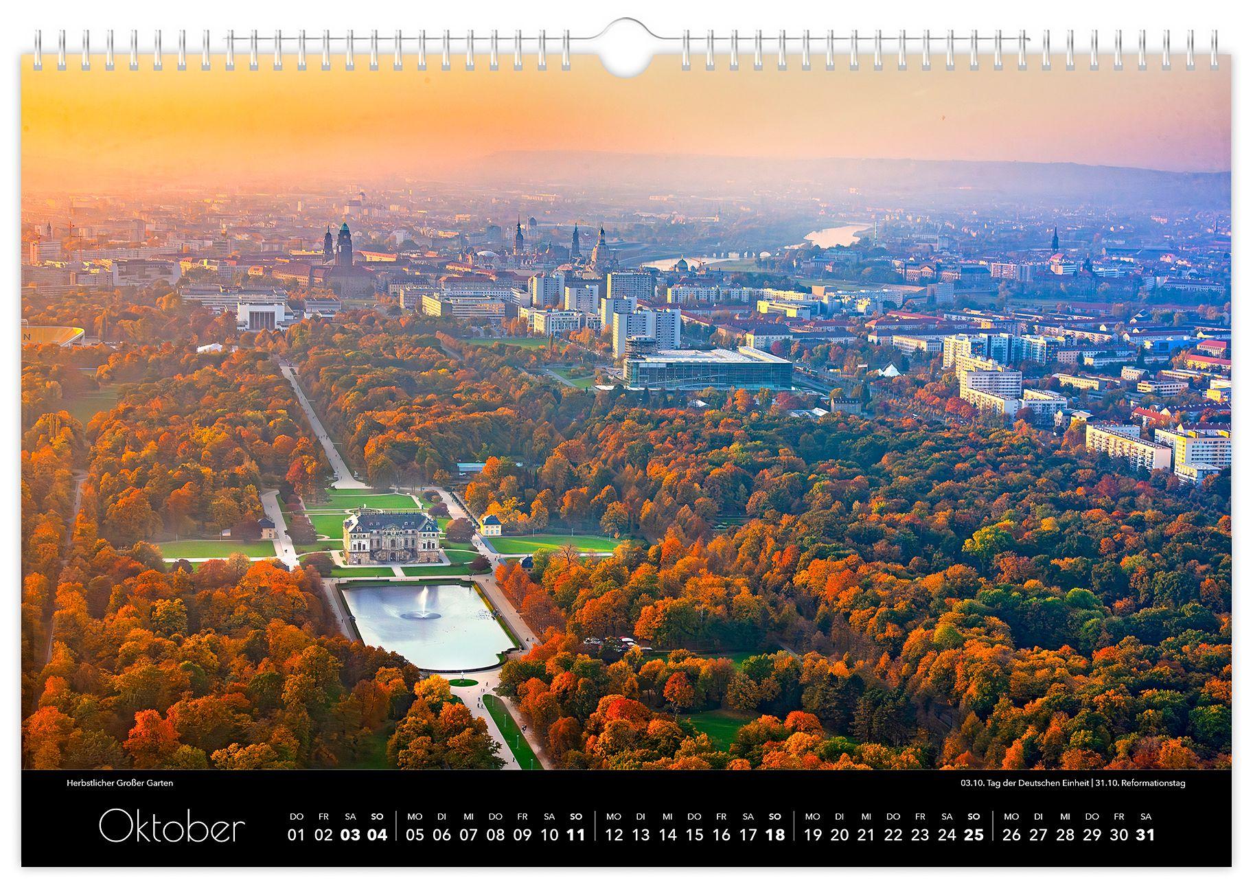 Beispielinhalt (Bild) Kalender Dresden Luftaufnahmen 2026