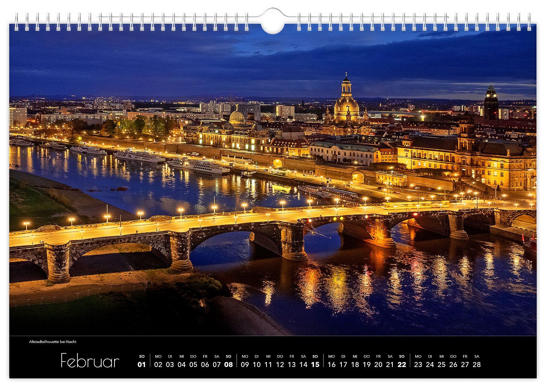 Beispielinhalt (Bild) Kalender Dresden Luftaufnahmen 2026